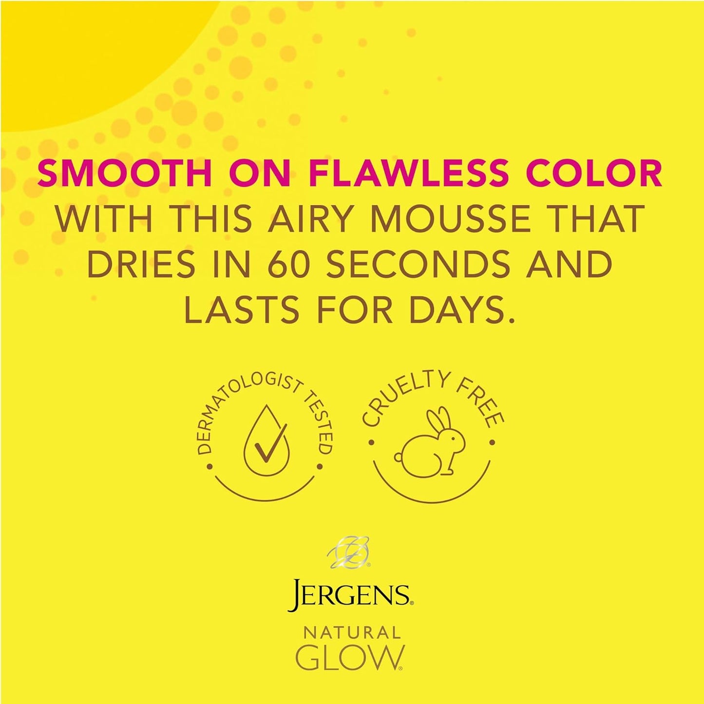 Jergens Natural Glow Instant Sun Body Mousse, Self Tanner for Deep Bronze Tan, Sunless Tanning Body Bronzer for Natural Looking Color Instantly, 6 Oz, Pack of 2