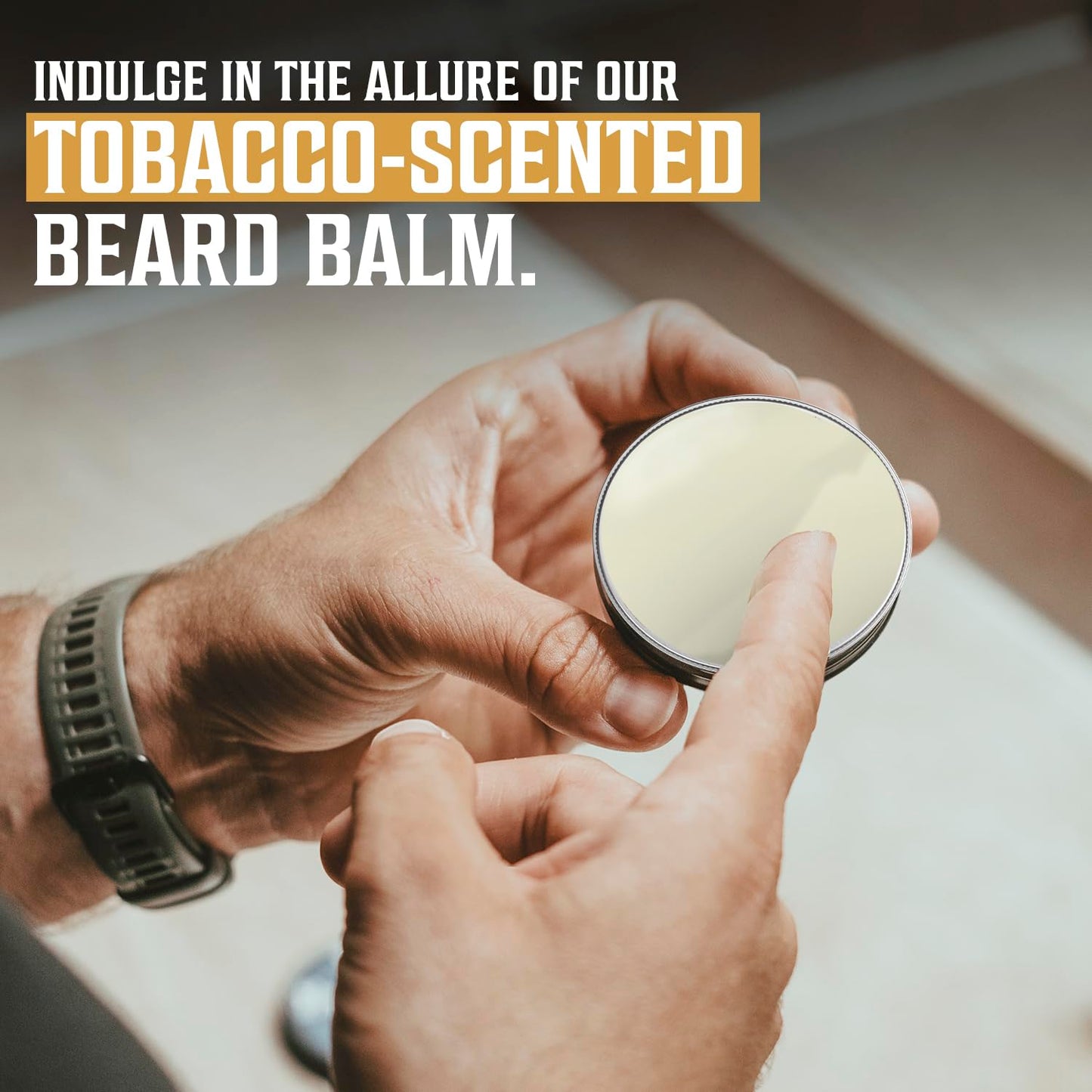 Viking Revolution Sweet Tobacco Beard Balm - Tobacco Scented Beard Butter with Argan Oil & Jojoba Oil - Softens and Moisturizes Beards for Men (2oz, 1 Pack)