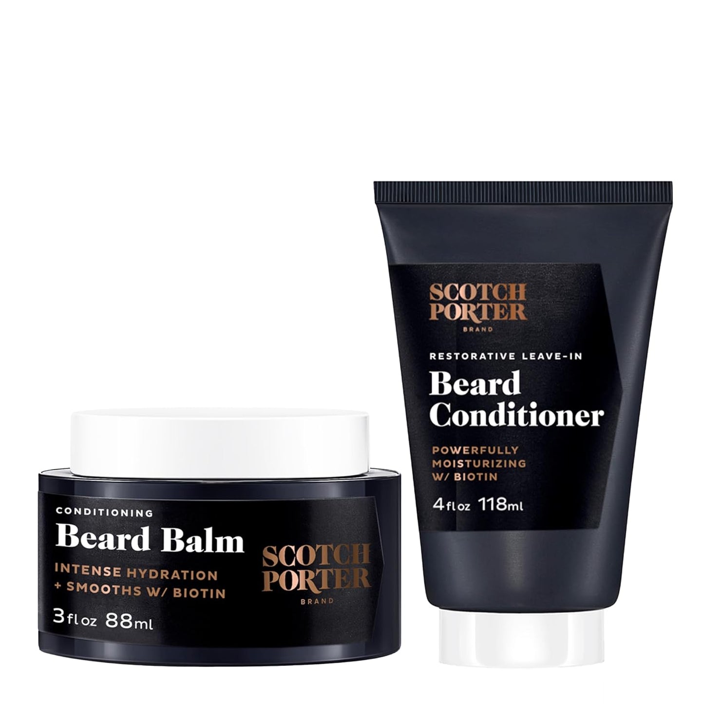 Scotch Porter Conditioning Beard Balm & Leave-In Conditioner – Smooth & Hydrate for a Fuller, Healthier-Looking Beard – Original Scent, Two Pack