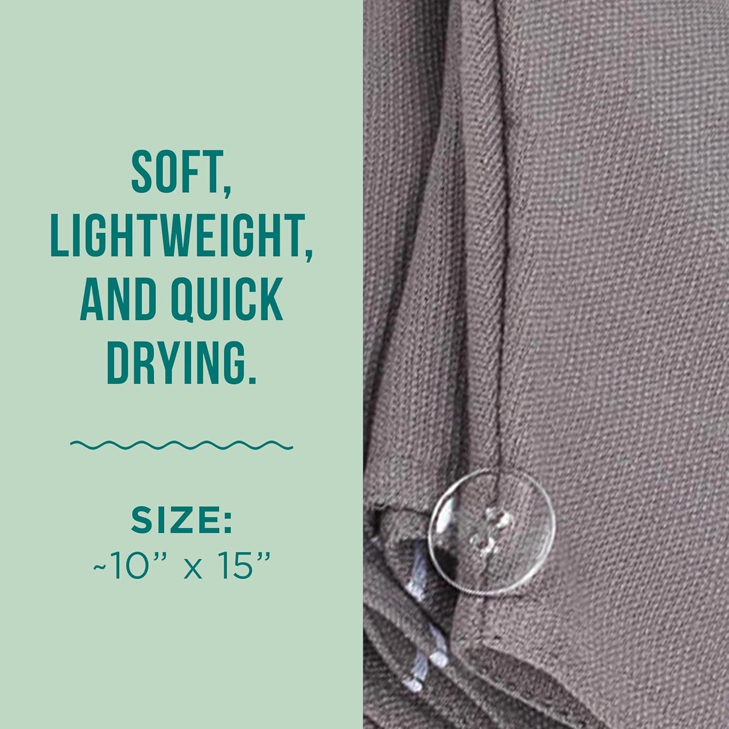 Sand Cloud Hair Towel Wrap for Women & Men, (Grey, Classic) - 100% Turkish Cotton Quick Hair Drying Towel Wrap - Absorbent Half Terry Weave Hair Plop Head Towel Wrap with Binding Edge