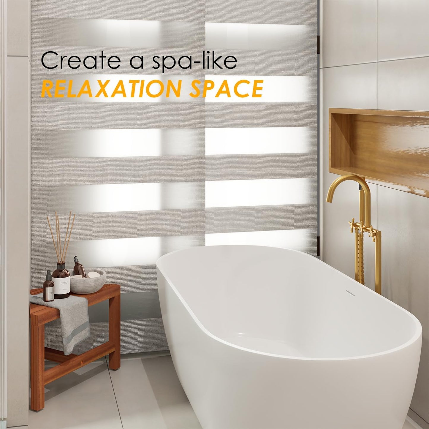 HOLANA 12" Acacia Shower Stool for Shaving Legs - Wooden Shower Foot Rest - Small Shower Corner Stool Seat for Inside Shower - Waterproof Bath Step Stools Bench for Bathroom (Acacia Wood)