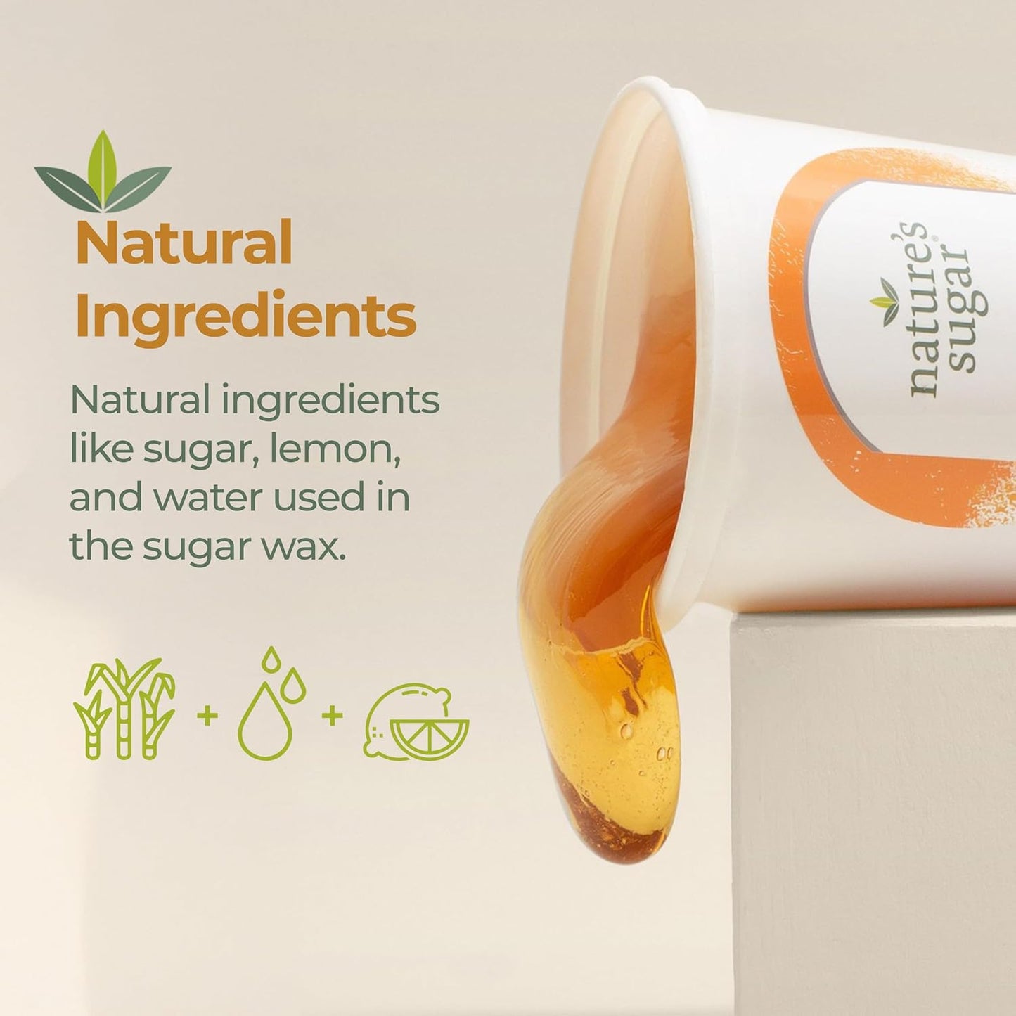 Nature's Sugar Wax Firm Sugaring Paste for Coarse Hair on Brows, Bikini, Underarms - 32oz - Sugar Wax Hair Removal for All Skin Types - Vegan and Cruelty-Free