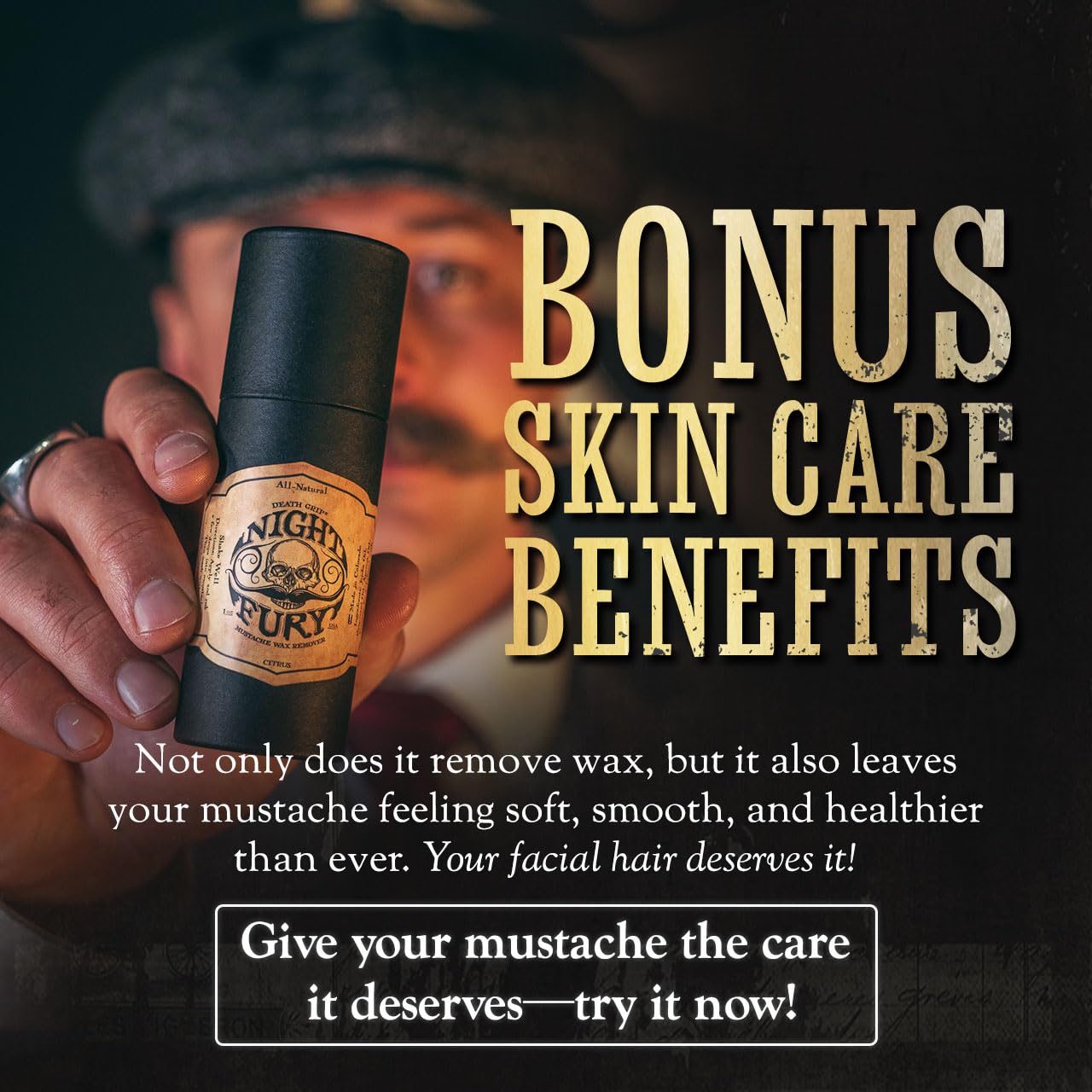 THE VINTAGE GROOMING CO. Mustache Wax Remover Night Fury Oil by Death Grip - Get Wax Out Of Your Handlebar Moustache Or Beard | Mustache Cleaner Kit