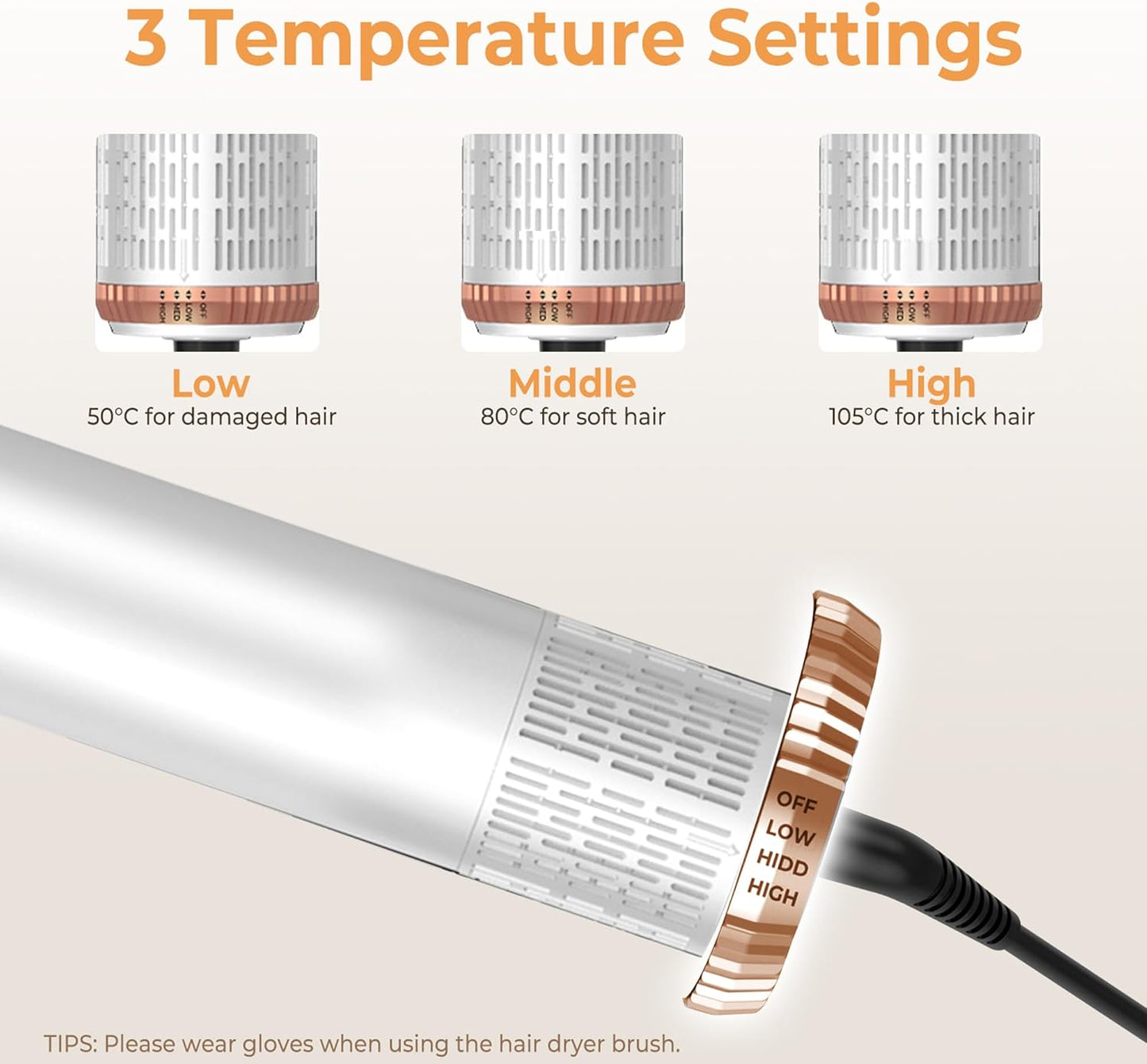 6 in ONE Hair Dryer Brush, Blow Dryer Curling Wand Hair Styling Tools Set, Ionic Hot Air Massage Oval Blowout Hair Dryer, Left&Right Hair Styler