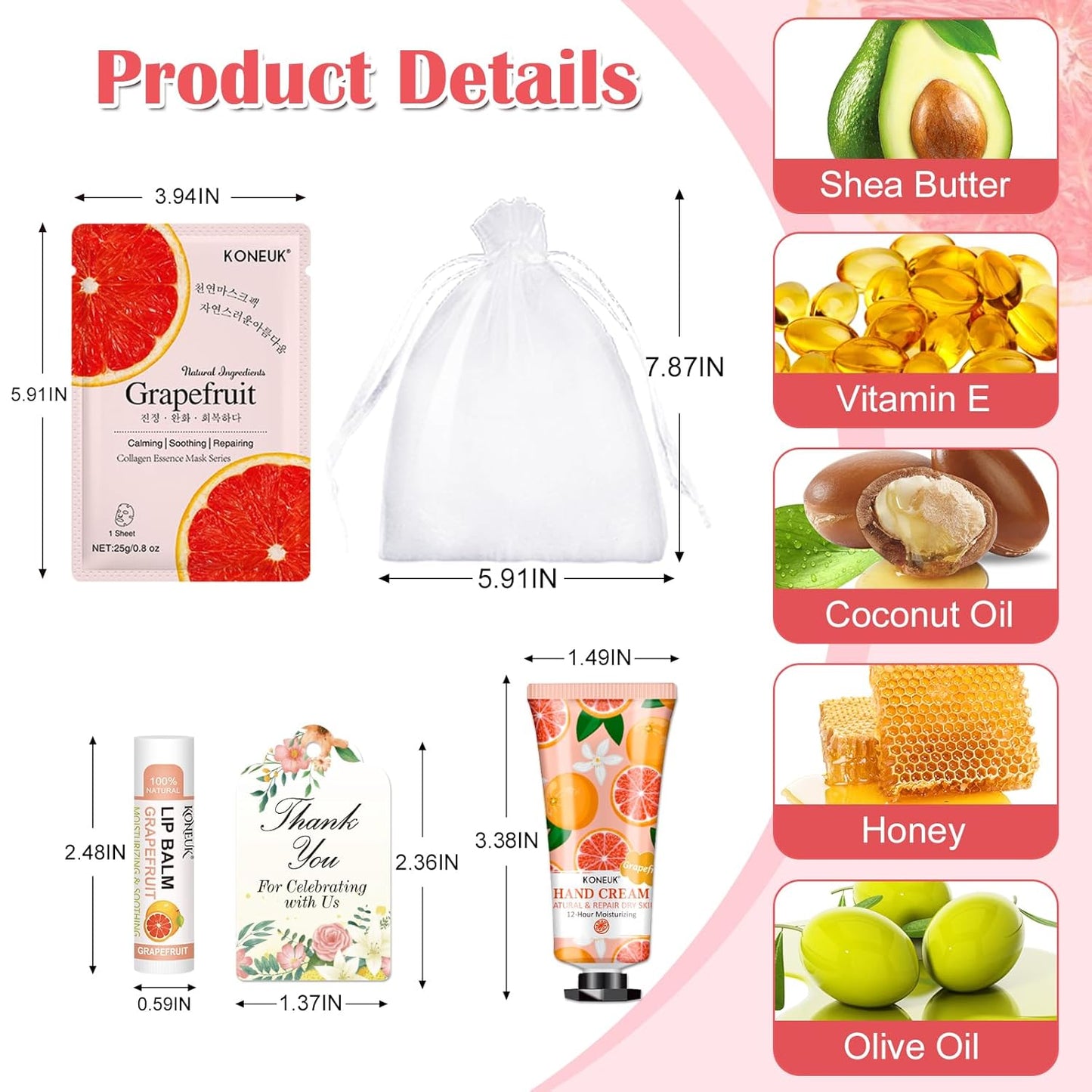 30 Pack Bulk Facial Mask, Bulk Hand Cream and Bulk Lip Balm Sets, Stocking Stuffers for Women, Thank You Gifts, Bridal Shower Favors and Christmas Gifts for Guests, Birthday Gifts, Small Gifts for Her