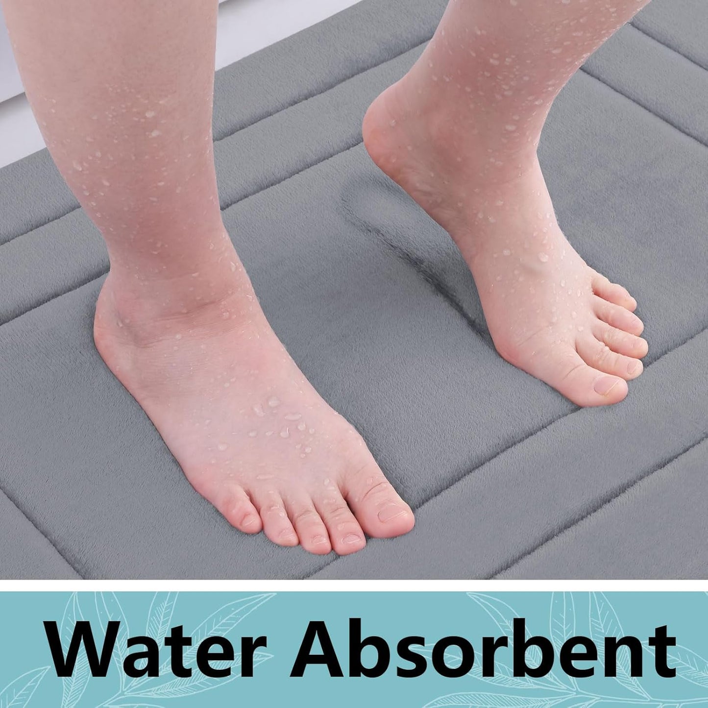 Arotive Memory Foam Bathroom Rug Mat 44x24, Ultra Soft and Absorbent Bath Mat, Machine Wash Dry, Comfortable Bath Rug Carpet for Bathroom Floor, Tub and Shower, Medium Grey