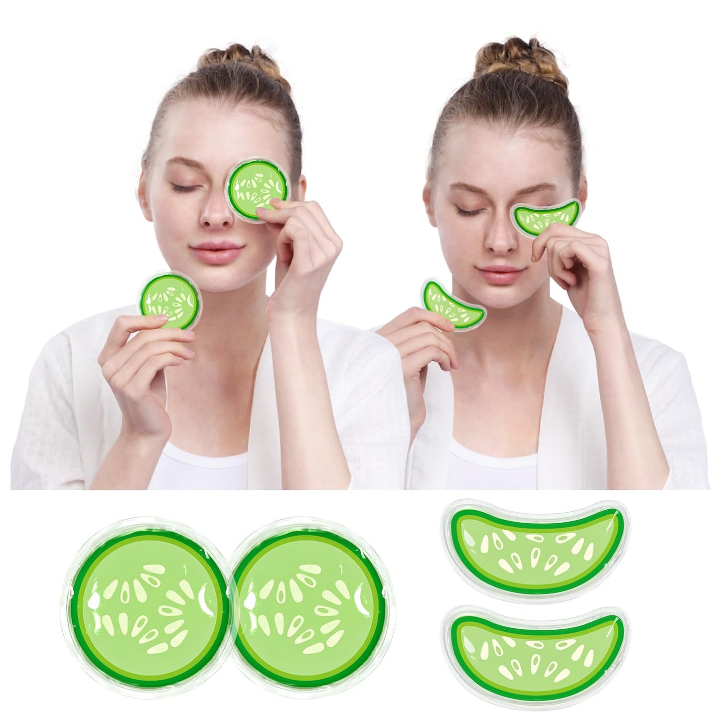 ZNÖCUETÖD Reusable Gel Eye Pads for Puffiness & Dark Circles - Cold/Warm Therapy Compress with Cooling Under Eye Patches, Reduces Wrinkles & Redness, Pain Relief Eye Mask for Relaxation