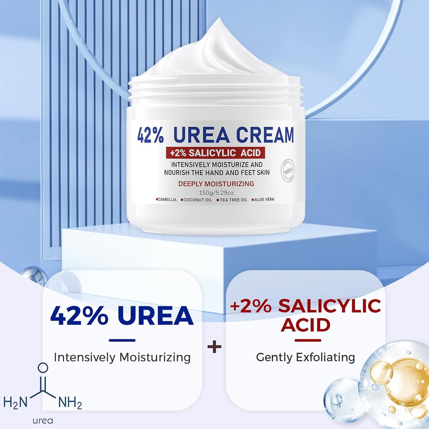 OUKEYA Urea Cream 42 Percent for Foot & Hand Cream with Foot Files for Dry Cracked Urea Lotion for Feet Maximum Strength Foot Cream for Dry Cracked Treatment