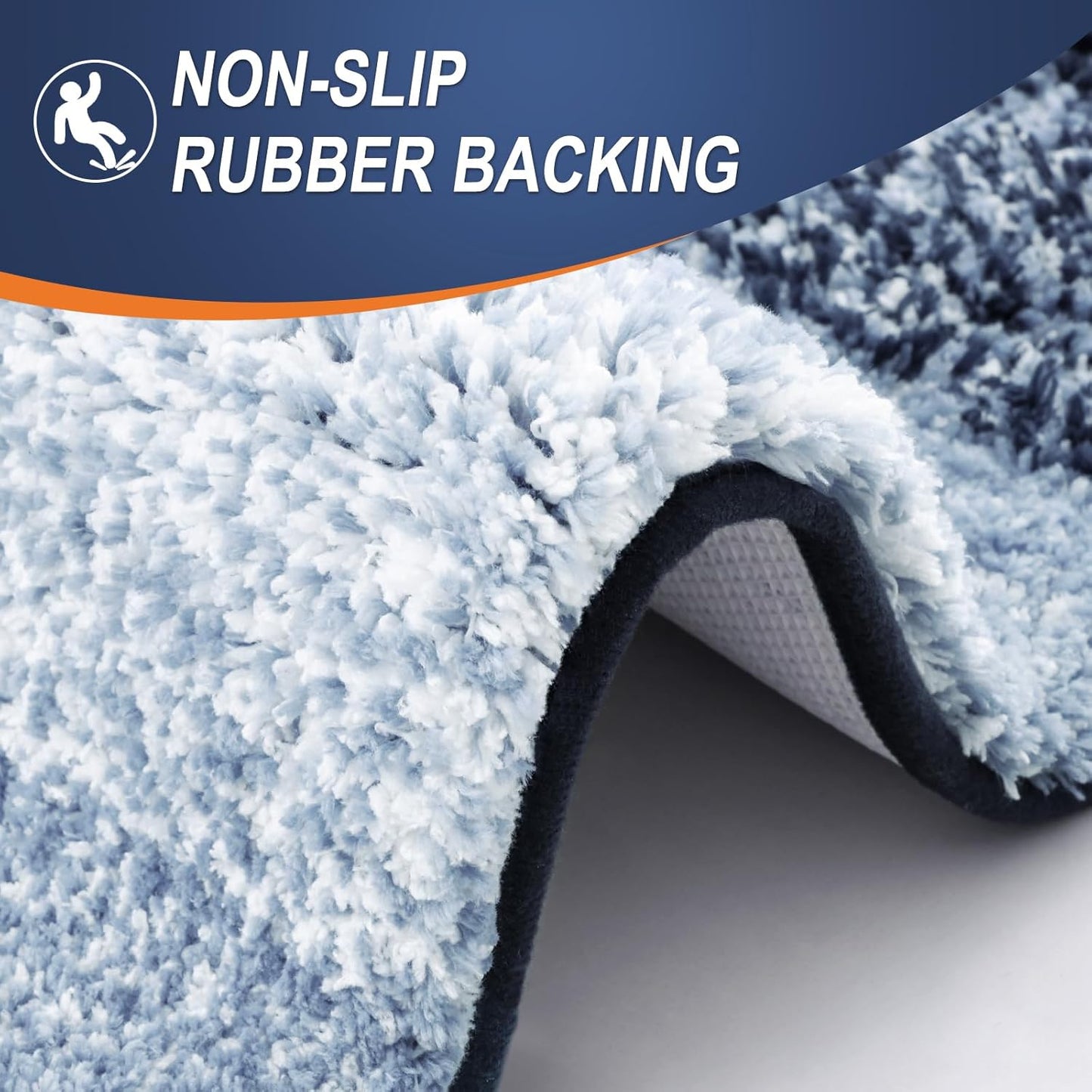 OLANLY Bathroom Runner Rugs 47x20, Extra Soft Absorbent Microfiber Bath Rugs, Rubber Backing, Quick Dry, Washable Bath Mats for Bathroom Floor, Tub and Shower, Home Decor Accessories, Navy Blue