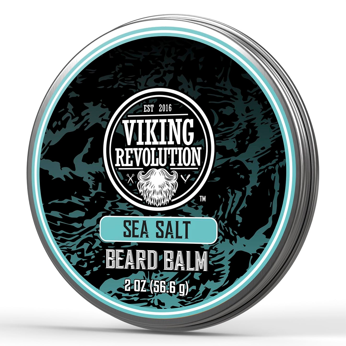 Viking Revolution Sea Salt Beard Balm for Men - Beard Butter for Men with Argan Oil and Jojoba Oil Softener and Moisturizer Styling Balm (1 Pack, 2oz)