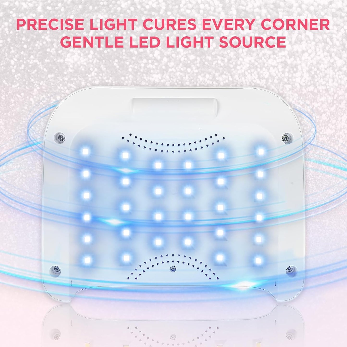 Aedavey Cordless Nail Lamp, Rechargeable UV Nail Lamp for Gel Nails, LED Nail Lamp with 4 Timer Modes, Gel Nail Light Decorate with Sparkling Nail Rhinestones Diamond (Sparkly Pink Diamond)