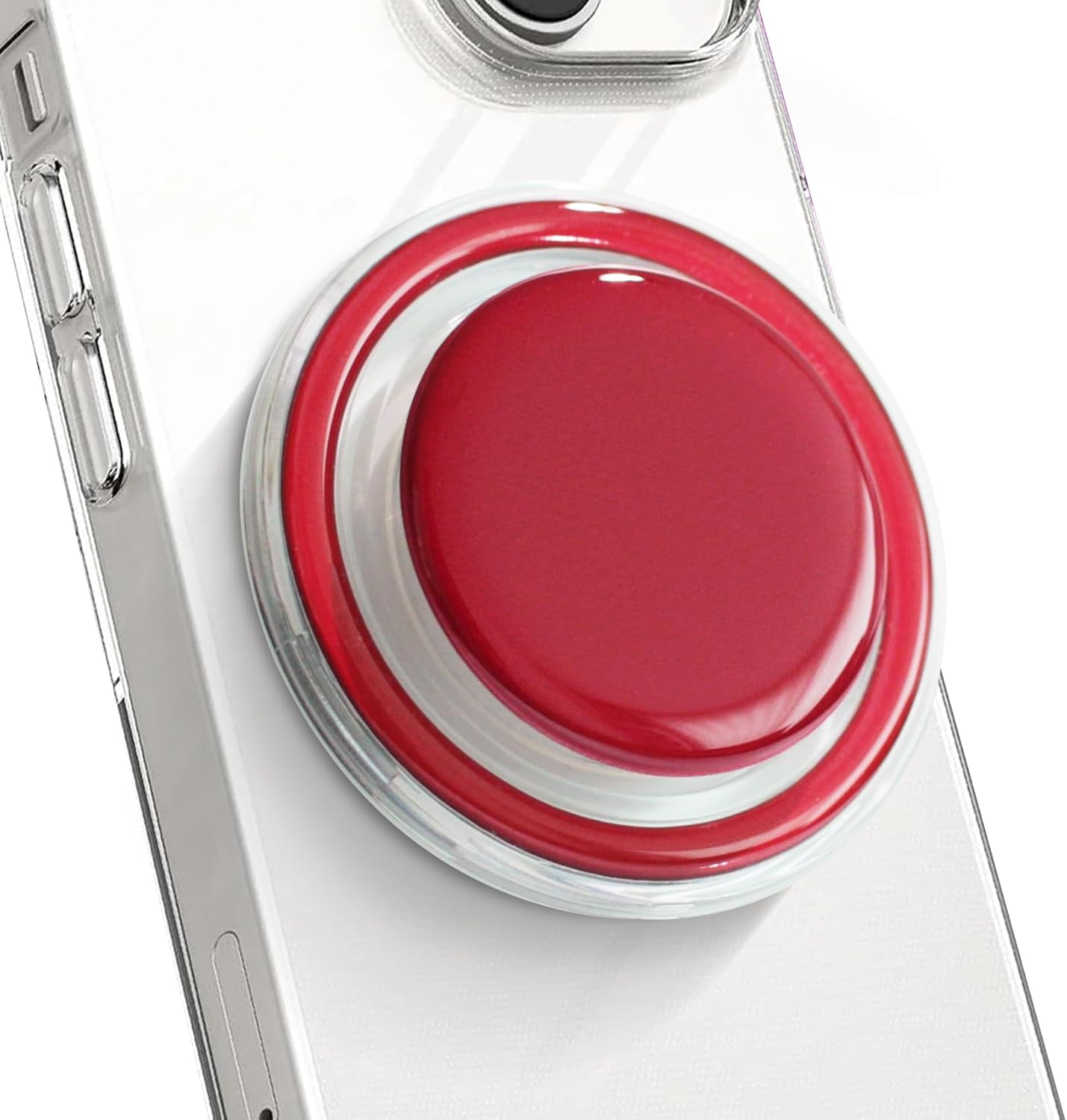 OnTheGrip Cute Solid Macaron Color Round Shape Collapsible Mobile Phone Grip Stand Holder for Smartphone Tablet Cell Phone Accessory (Red)