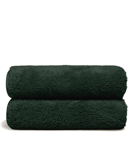 Italic Ultraplush 100% Australian Cotton Hand Towels - Set of 2 Luxury Hand Towels, Ultra Soft and Highly Absorbent 800GSM for Bathroom,Shower, Hotel, and Spa (Deep Forest)