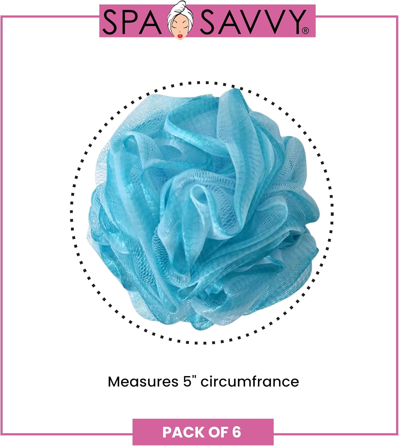 Bath Loofah Set, 6 Pack Shower Pouf Body Sponges with Suction Cups, Exfoliating Bath Accessories for Men and Women, Multicolor