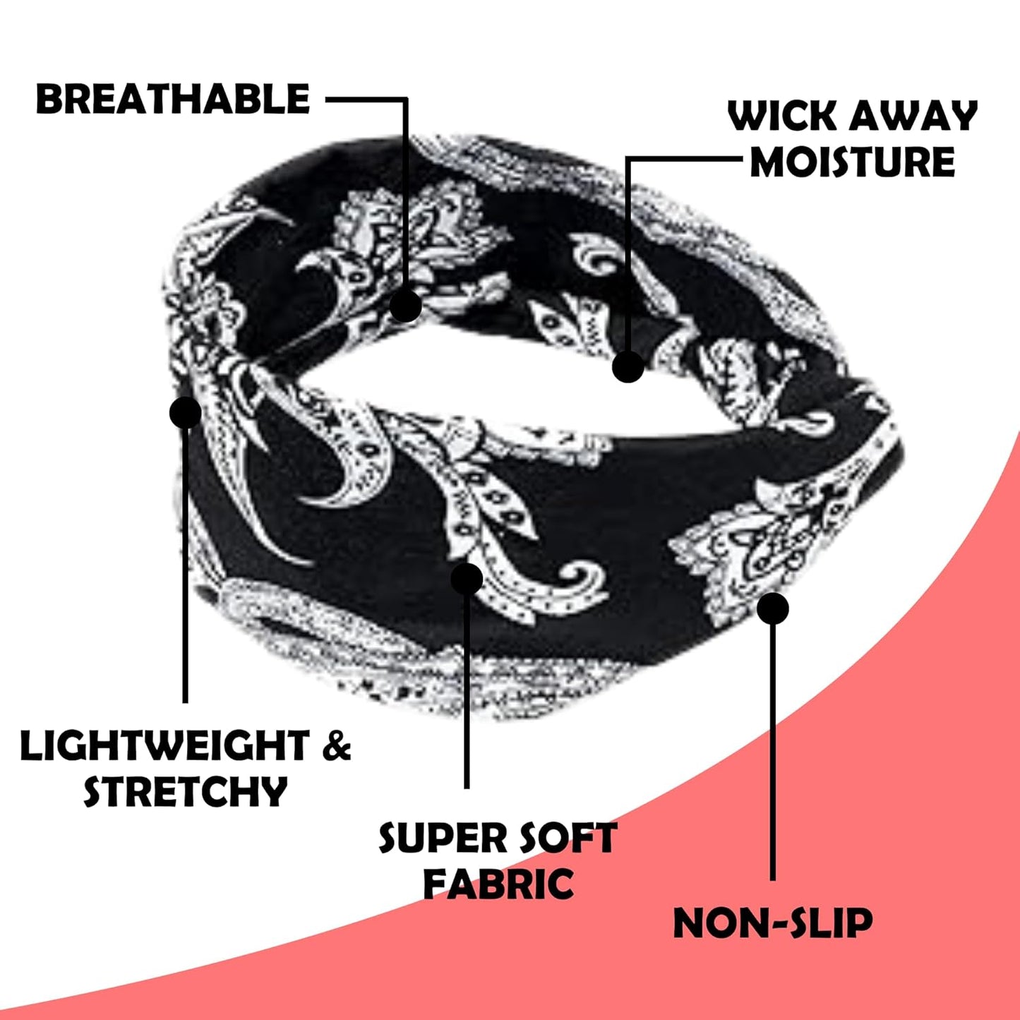 Lotus78, Pack of 12 Wide Headbands for Women Non Slip, Fashionable Sports Hair Bands for Women's Hair, Soft Elastic Stretchy Head bands, Yoga Workout Headbands for Women Daily Fashion(Multicolor icon)