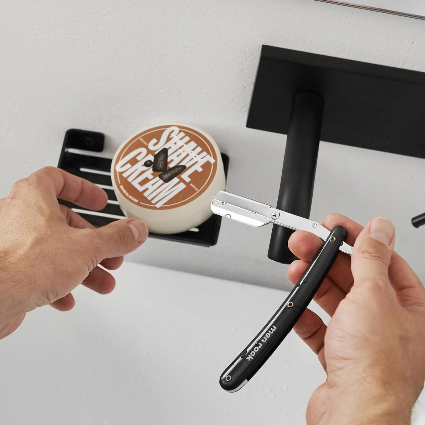 Men Rock Shave Cream - Sandalwood - Mens Shaving Cream - Moisturizing Shaving Foam for Men - Non-Drying Formula - Cruelty-Free - 3.5 oz