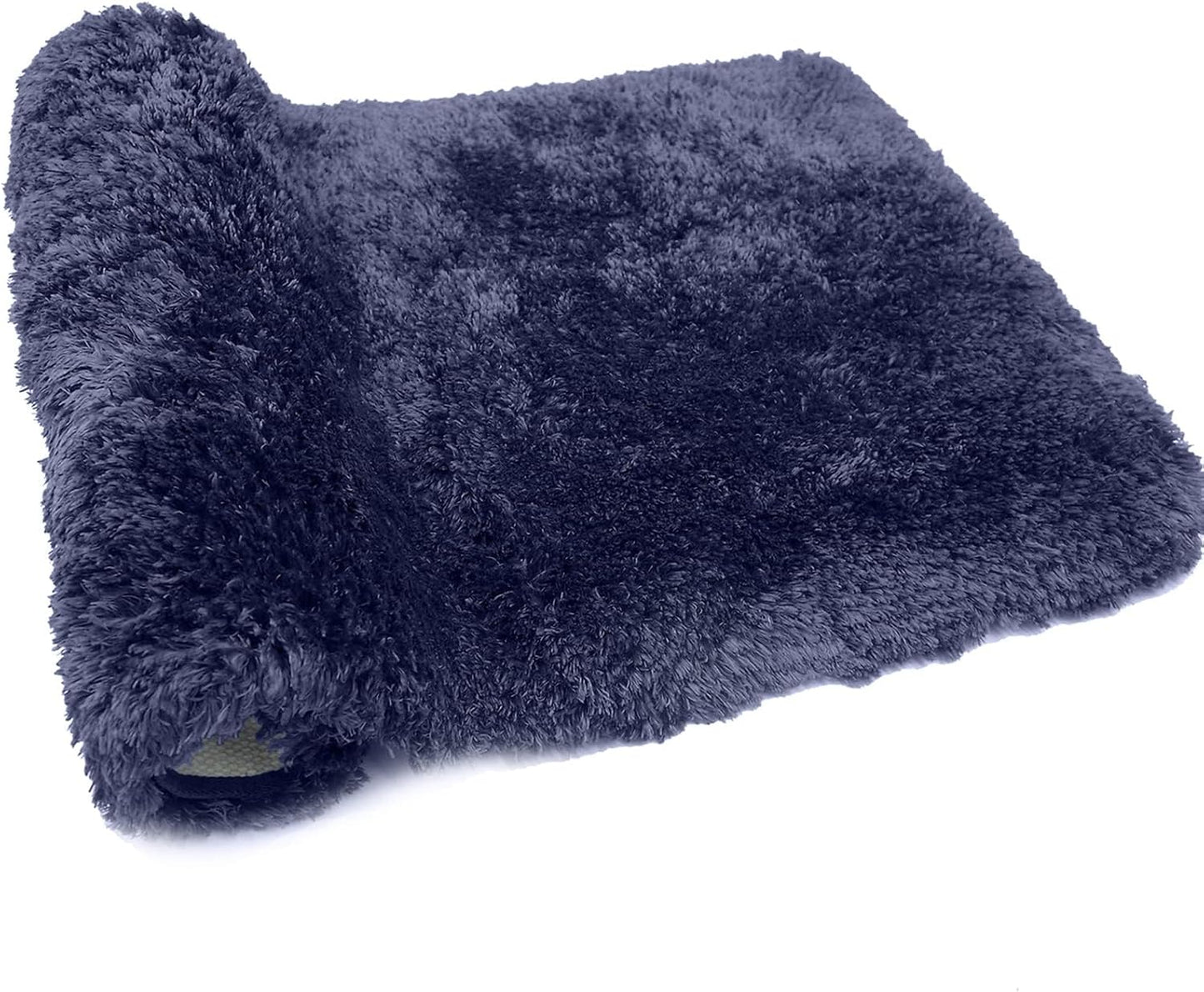 FIFU Bathroom Rugs 20" W x 32" L, Bath Mat for Bathroom, Bedroom, Laundry Room & Kitchen, Non-Slip Rubber Latex Backing, Extra Soft and Absorbent Microfiber Carpet, Machine Washable Rug, Navy Blue