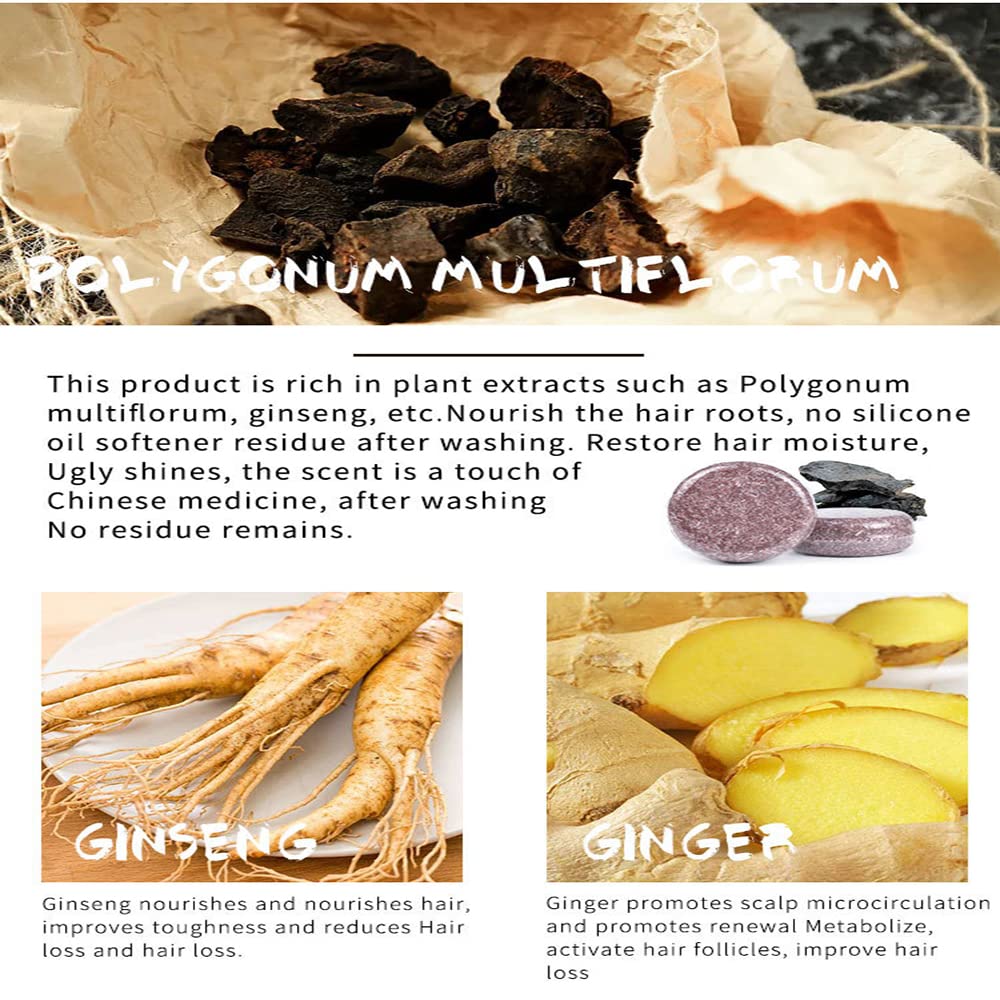 Solid Shampoo Bar - Natural Darkening, Hair Loss Treatment & Regrowth for Men & Women