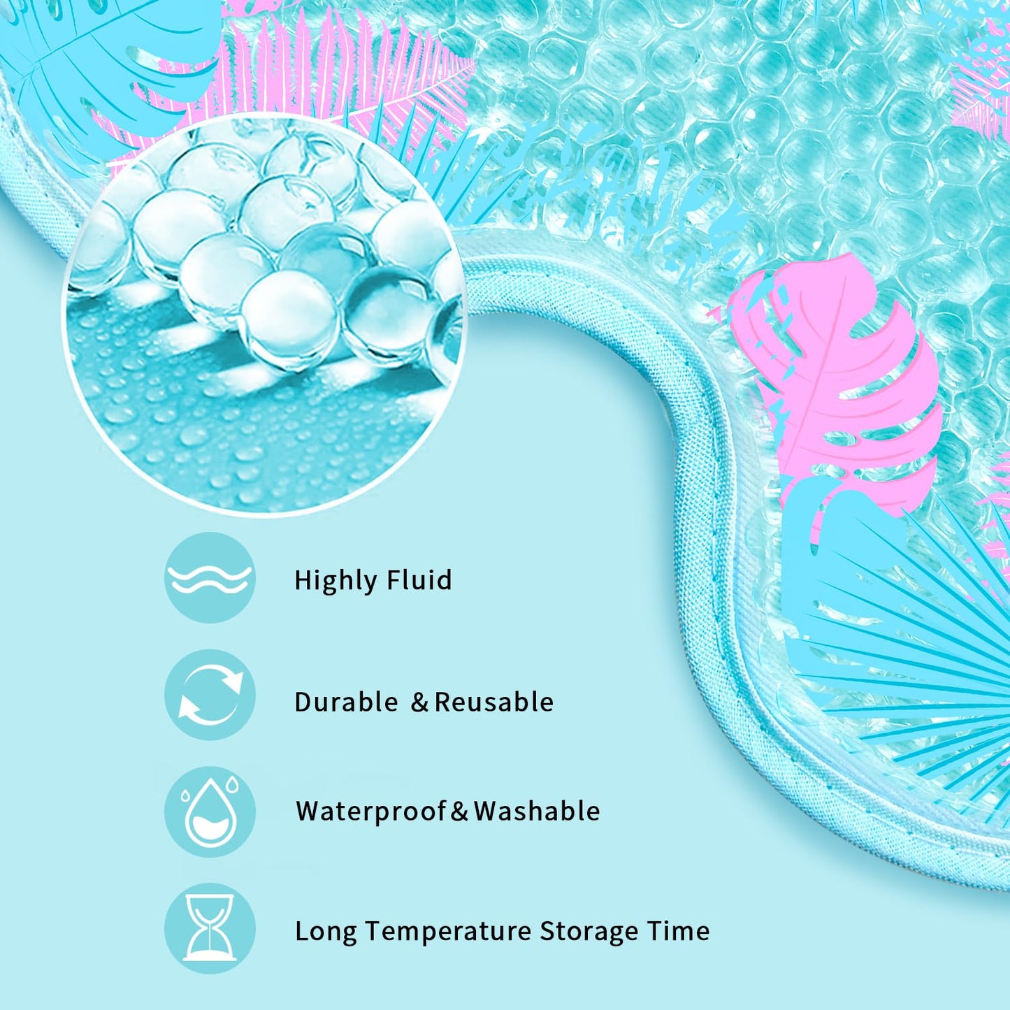 2PCS Cooling Eye Mask Gel Eye Mask, Reusable Hot Cold Therapy cold eye mask for Post Surgery, Puffiness, Dark Circles, Eye Bags, Dry Eyes, Migraines with Soft Plush Backing (Butterfly+Leaves)