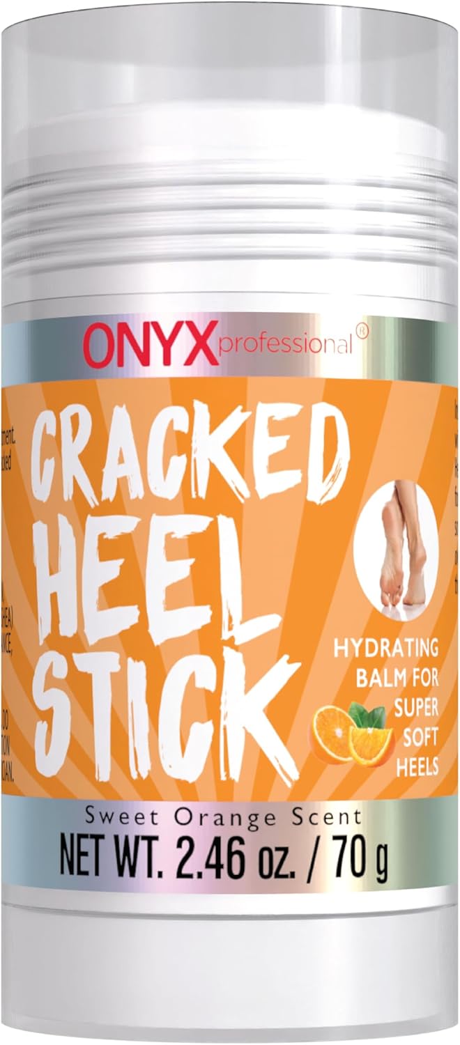 Onyx Professional Cracked Heel Repair Balm Stick, Orange Scent, 1 Pack - Dry Heels Dry Cracked Feet Treatment, Moisturizing Heel Balm Rolls On, No Mess Like Foot Cream or Foot Lotion