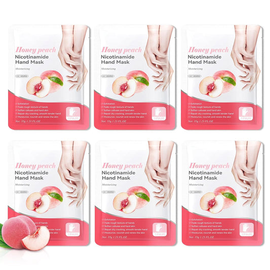Hydrating Hand Masks, 6PCS Hand Mask Moisturizing Gloves for Men Women, Smooth Long Lasting Soft Exfoliating Hand Peeling Spa Mask Moisturizer Beauty Gift Set for Dry Cracked Rough Dull Hands（G)