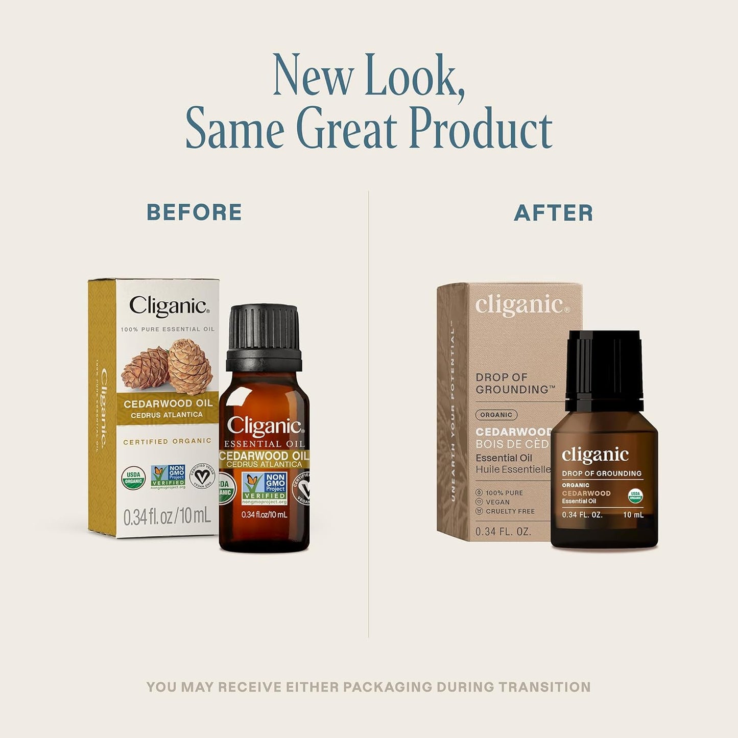 Cliganic Organic Cedarwood Essential Oil - 100% Pure Natural Undiluted, for Aromatherapy Diffuser | Non-GMO Verified (Packaging May Vary)