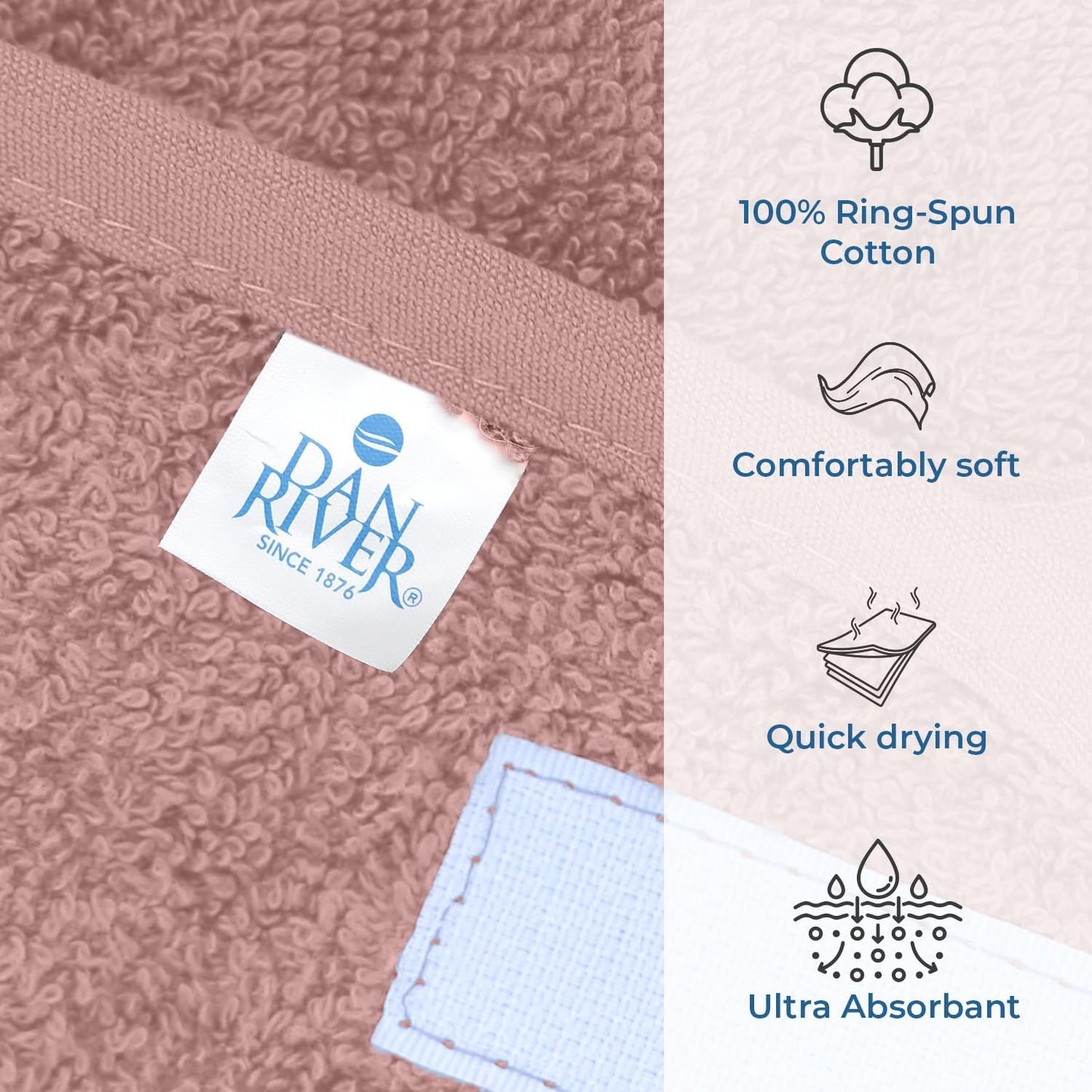 Dan River Facial Spa Headband, Pack of 3, Makeup Shower Bath Wrap Sport Headband Velcro Adjustable Ultra Soft Terry Cloth Stretch Towels for Face Washing, Shower, Yoga and Makeup