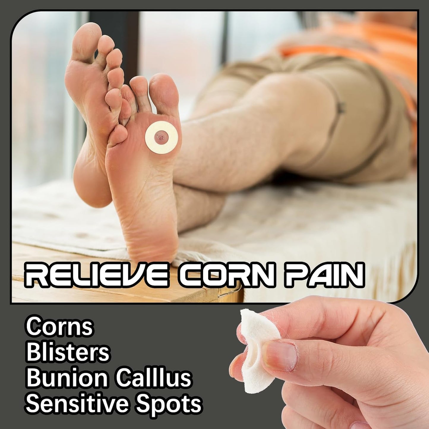 60 Pcs Felt Callus Cushions for Bottom of Foot Round Feet Corn Pads Adhesive Foot Callus Pads Soft Callous Cushions Bulk for Women Men Feet Toes Heel Pain Relief(Beige)