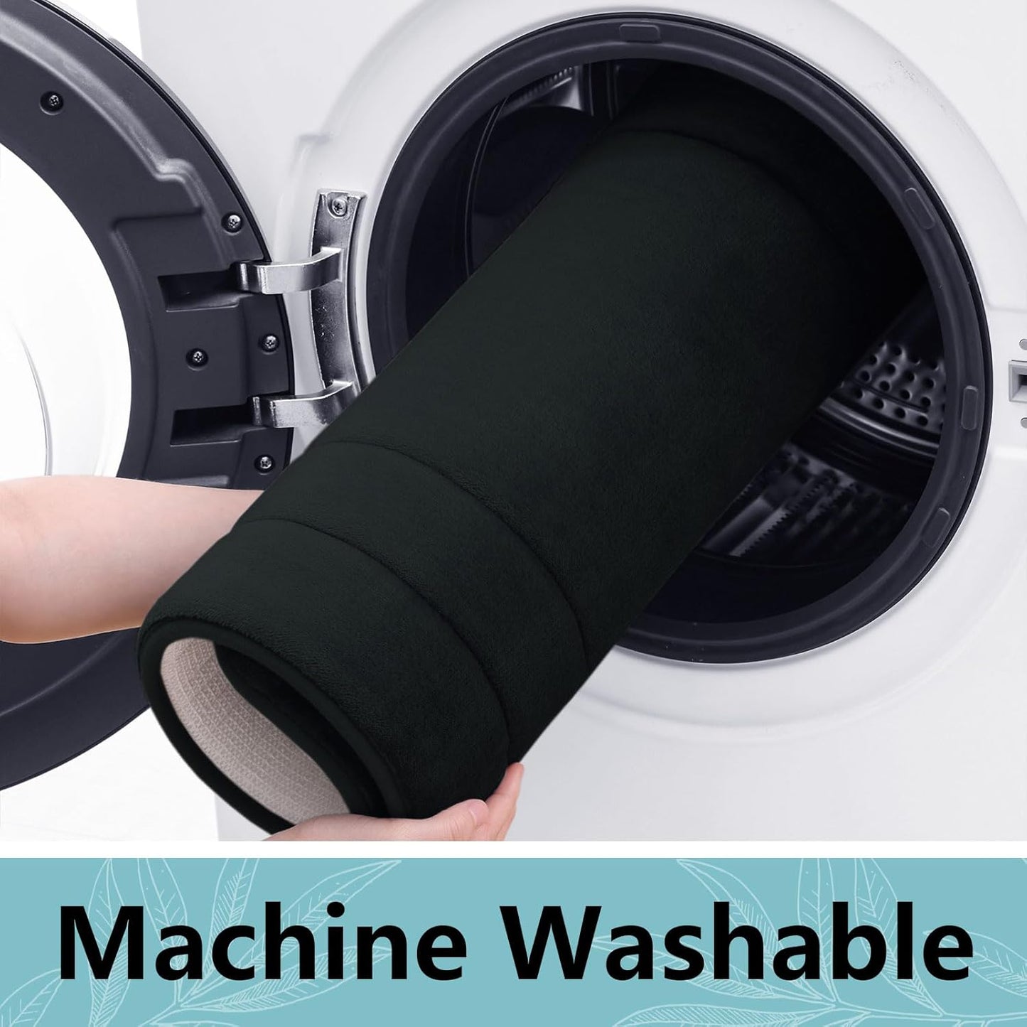 Arotive Memory Foam Bathroom Rug Mat 36x24, Ultra Soft and Absorbent Bath Mat, Machine Wash Dry, Comfortable Bath Rug Carpet for Bathroom Floor, Tub and Shower, Black