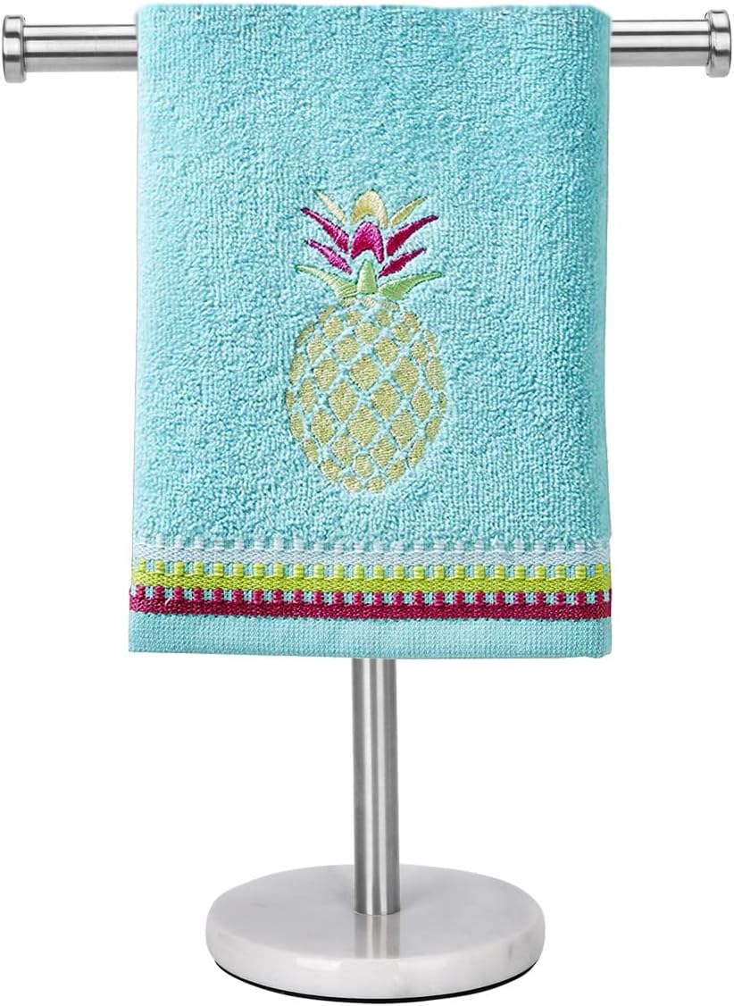 Hand Towel Holder Stand Countertop, Sturdy Marble Base, No Wobbly, Hand Towel Rack for Bathroom (Brushed Nickel)