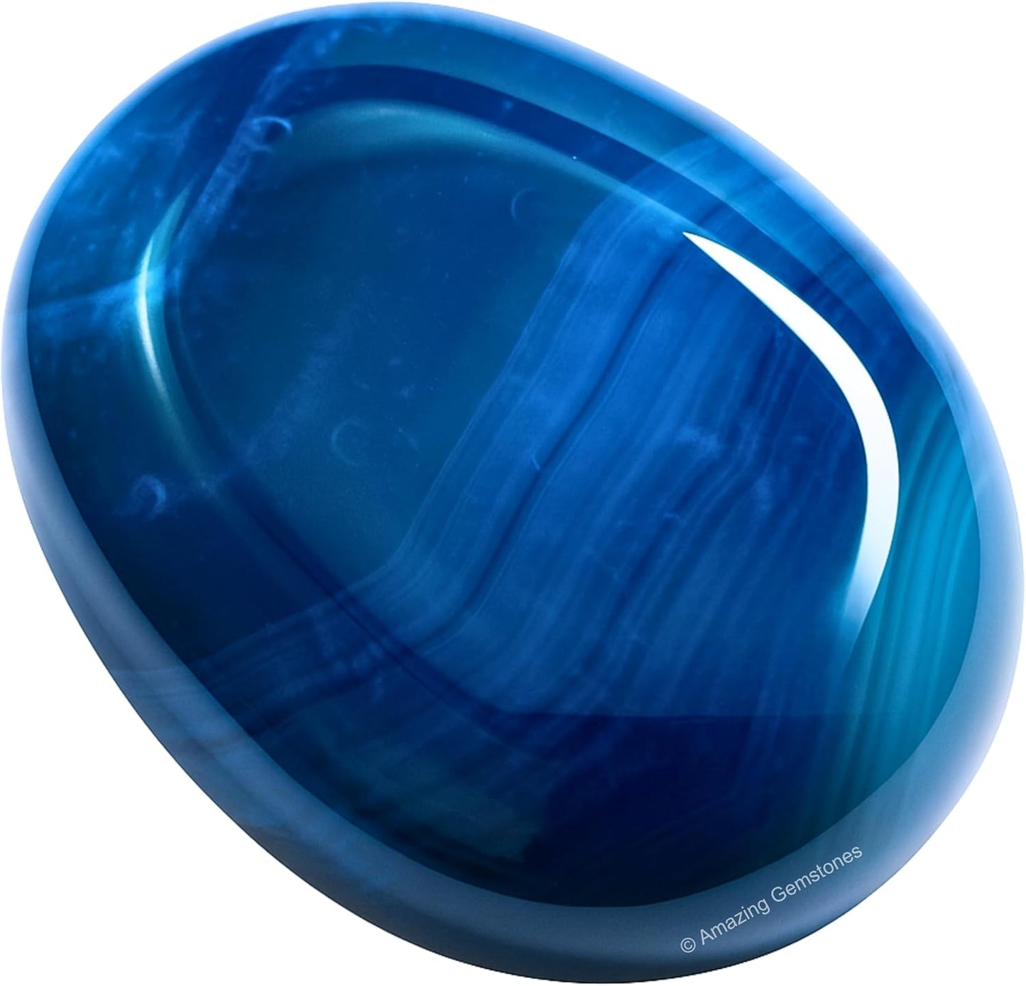 Amazing Gemstone Blue Onyx Crystals and Healing Stones - Large Palm Stone Crystals Piedra - Crystal for Good Luck, Balanced Positive Energy, Meditation - Unique Stocking Stuffers Gifts for Women, Men