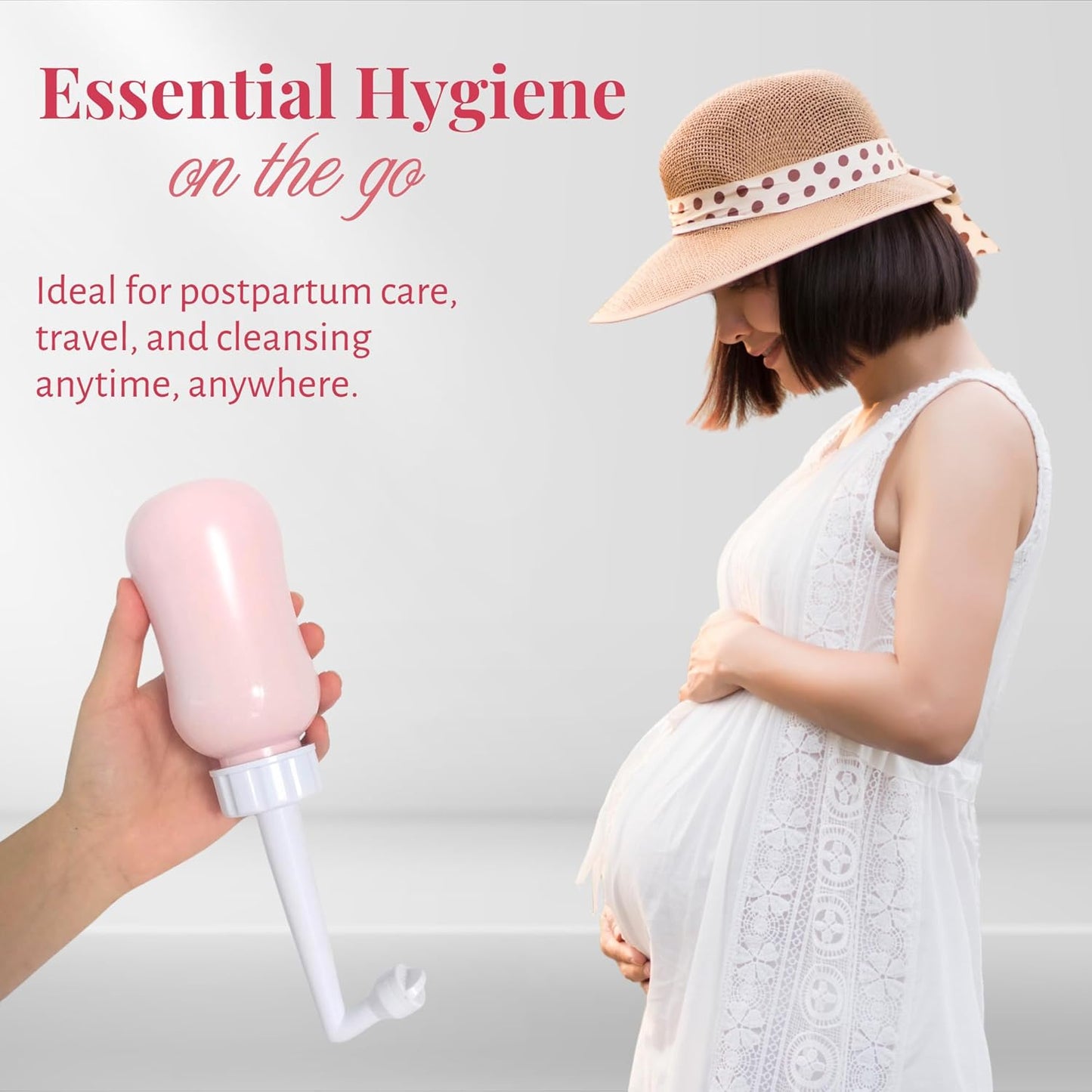 Bottle - Portable Bidet Postpartum Care Water Squeeze Spray for Pain Relief Tears Hemorrhoids After Birth + Period Care Menstrual Cup Buddy 300 ml (10 oz)