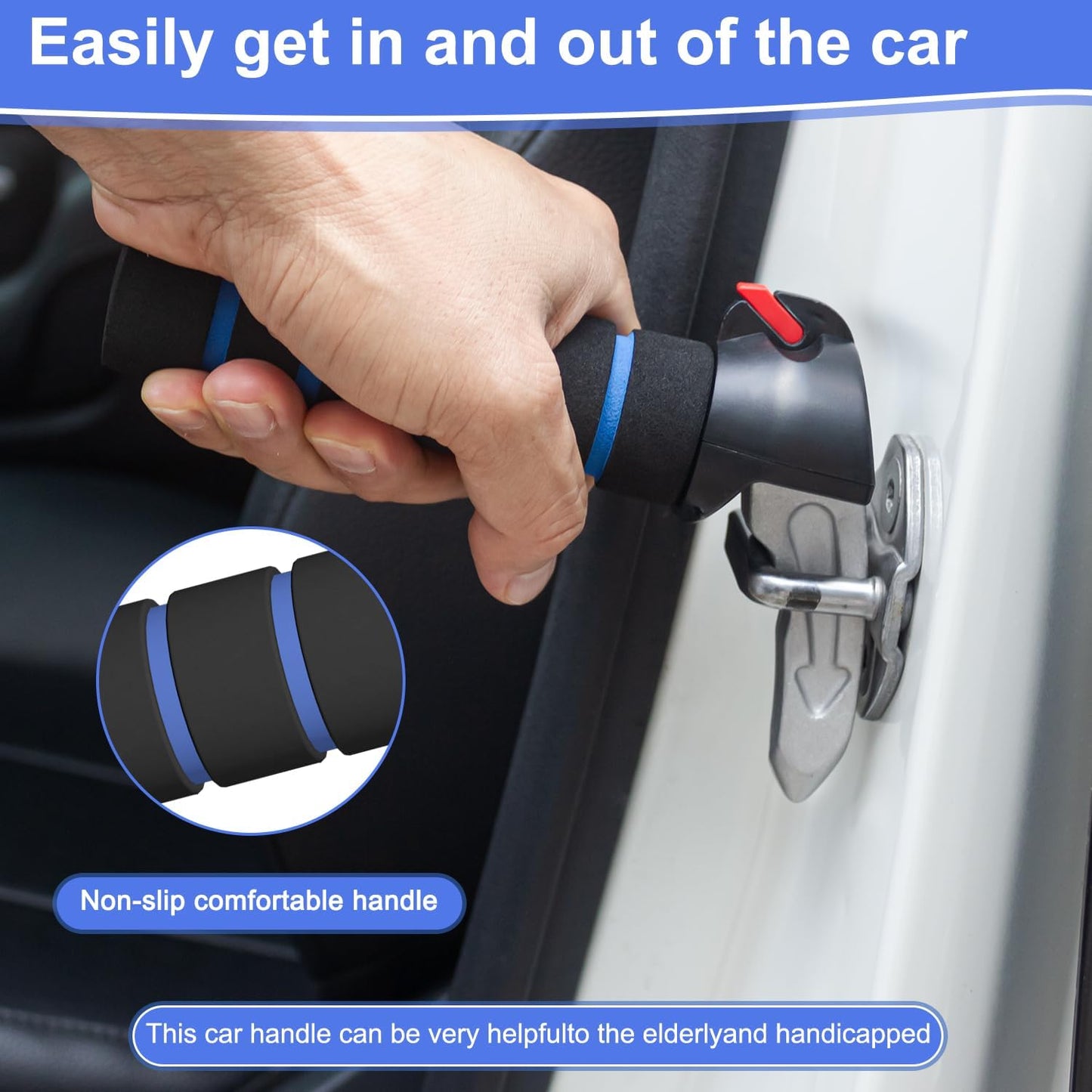 2 Packs Car Handle Assist,Car Door Handle for Elderly,Support Handle Multifunction Door Latch for Seniors and Handicapped