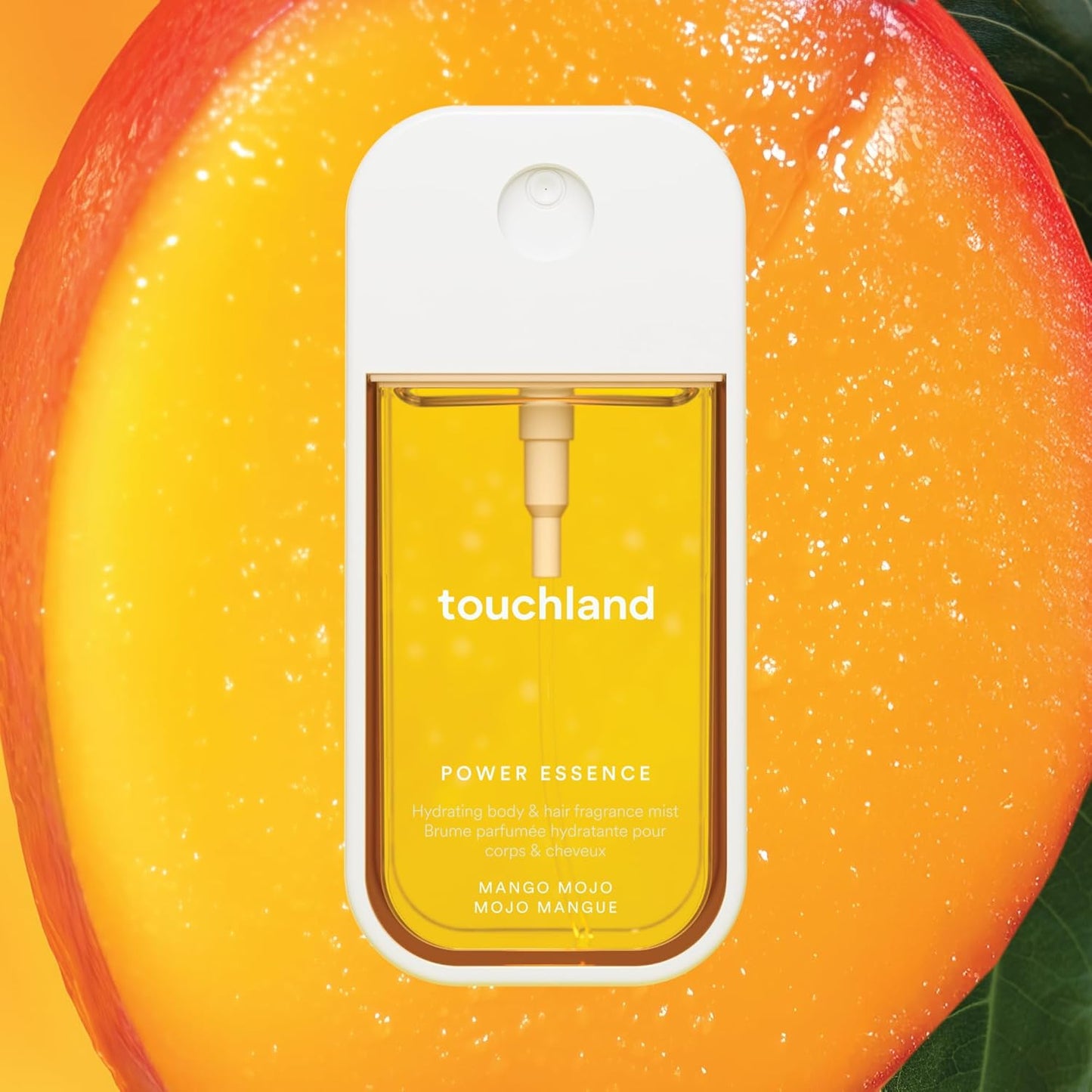 Touchland Power Essence Hydrating Body & Hair Fragrance, Mango Mojo, 2 FL. OZ. Travel Size Body Mist