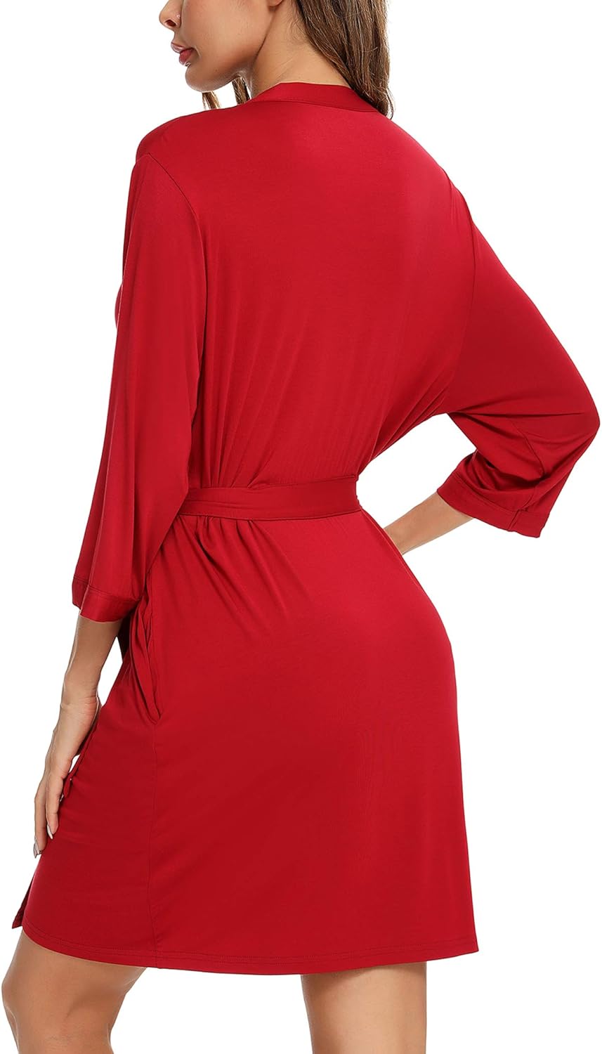 Samring Women's Lightweight Robe Soft Kimono Robes Short Bathrobe for Women Sleepwear