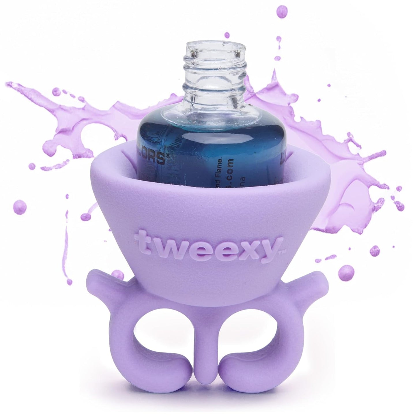 tweexy Wearable Nail Polish Holder Ring - Nail Polish Bottle Holder for Easy Application | Perfect for Fingernail Painting, Manicure & Pedicure | Nail Polish Accessories (Lilac Dreams)