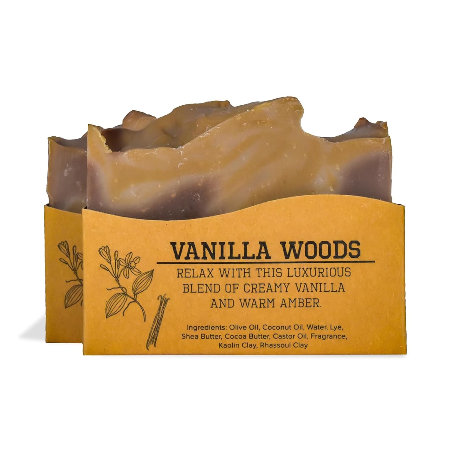 CompassSoap Vanilla Woods | Natural Bar Soap for women | Best Bath Soap Bars for Women with Minimalist & Gentle Lather | Paraben & Phthalate Free Body Soap Bars for Women | 5 oz. Pack of 2