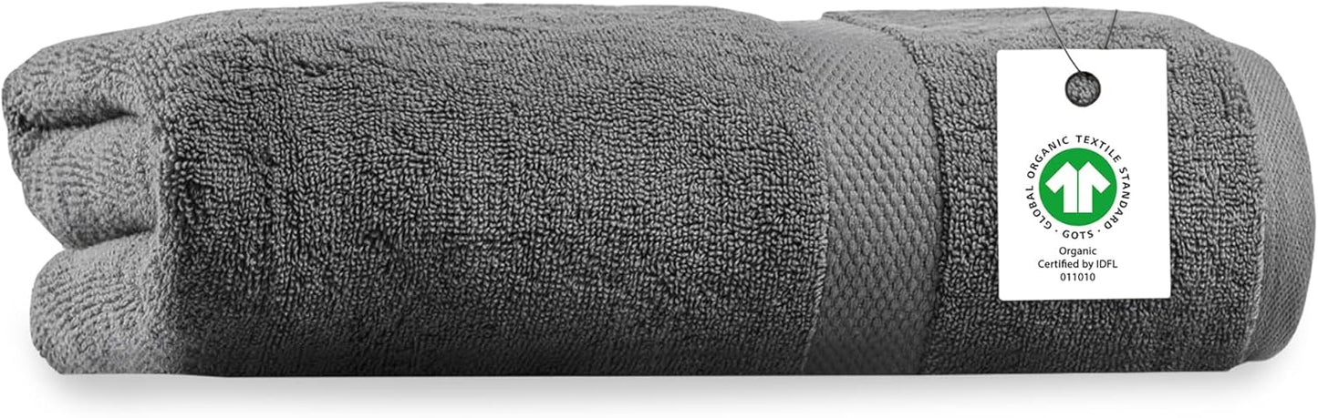 Delara Organic Cotton Luxuriously Plush Bath Towel | GOTS & OEKO-TEX Certified | Premium Hotel Quality Towels | Feather Touch Technology | 650 GSM Long Staple|Soft, Quick Dry & Ultra-Absorbent 30"x58"