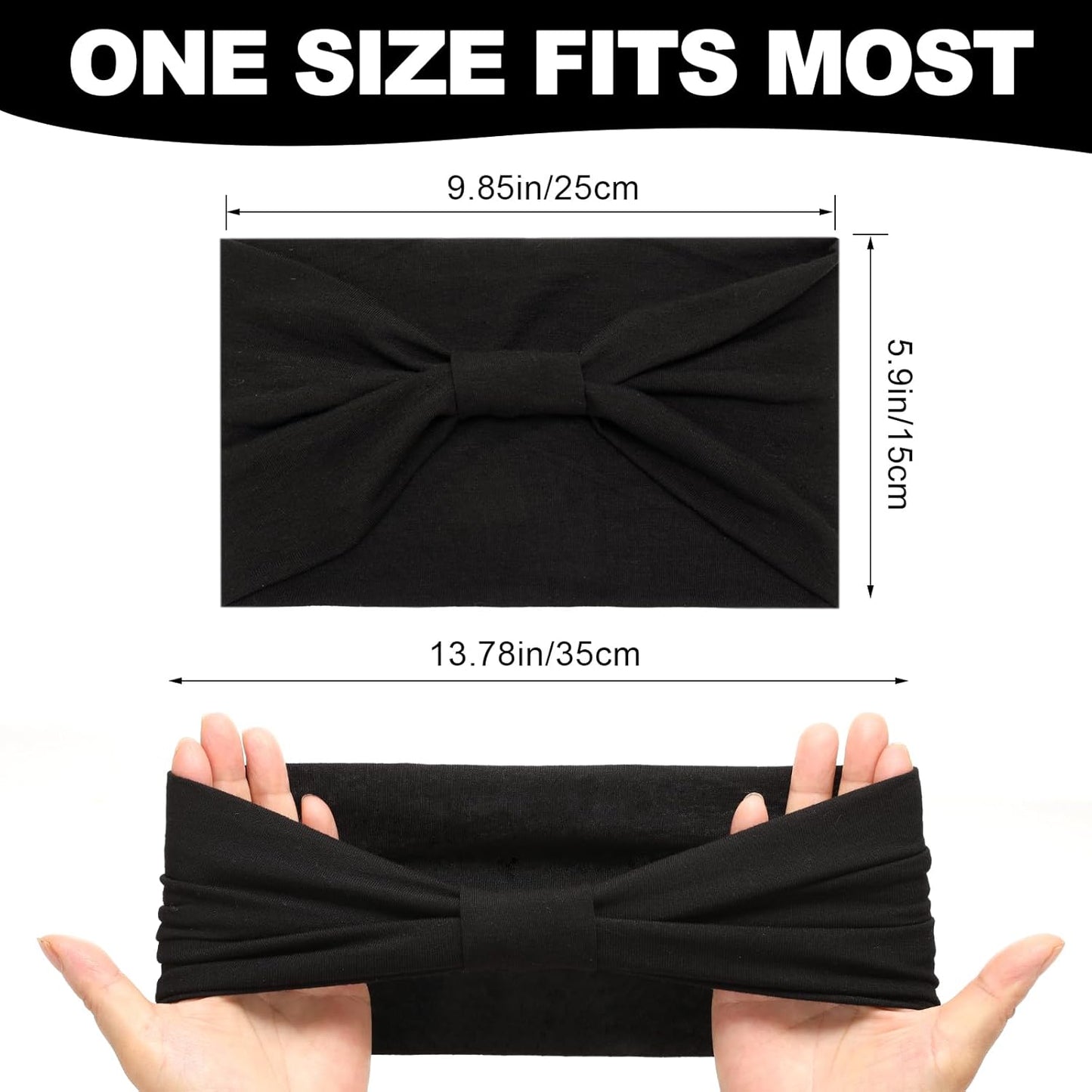 Cobahom 6Pcs Wide Headbands for Women Non Slip Soft Fabric Hair Wrap Boho Head Bands Elastic Sport Hair Bands for Workout Yoga Running (Neutral Color)