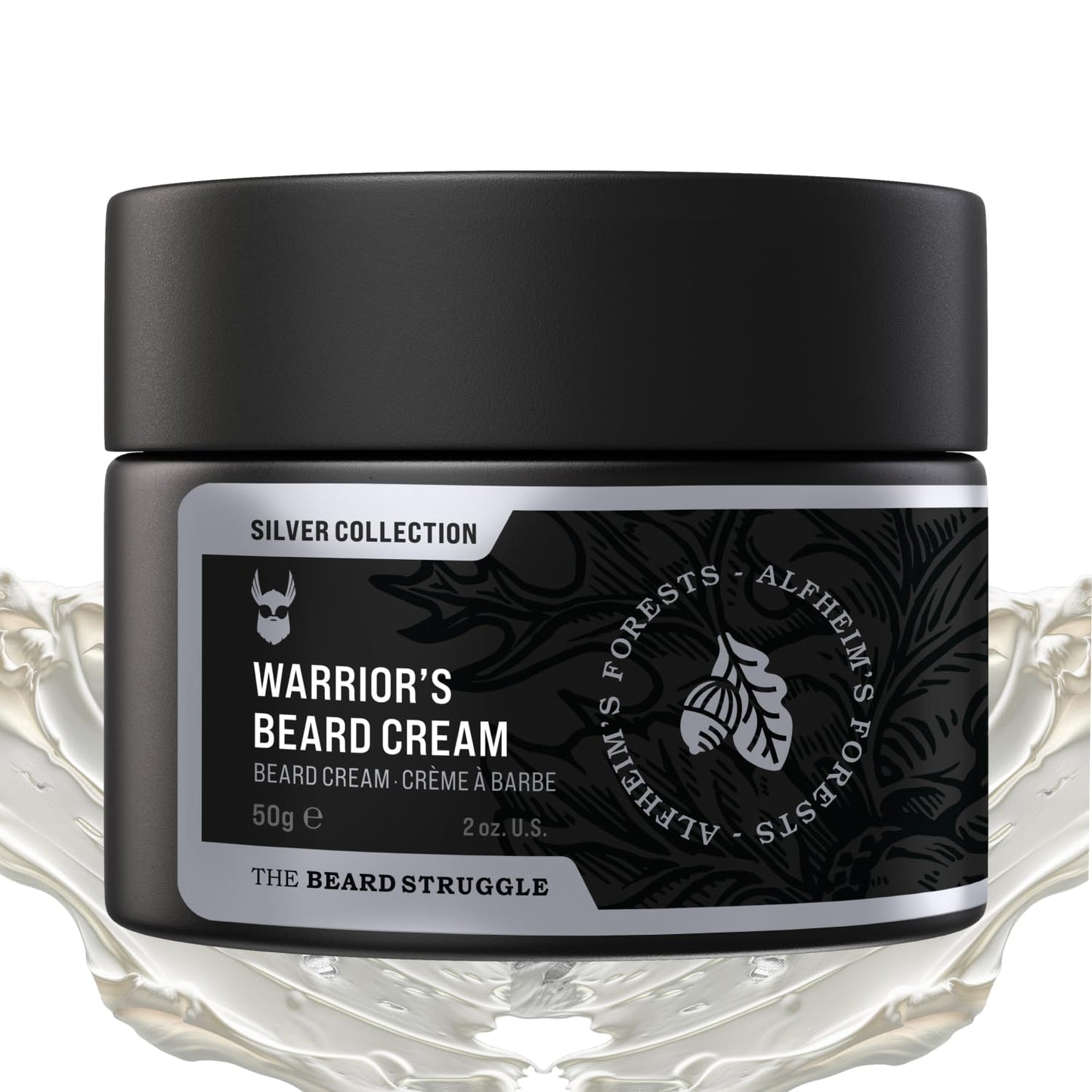 Beard Cream for Men by Beard Struggle -Alfheim's Forests Beard Butter, Moisturizer & Softener for Men - Itch Relief, Hydration with Avocado & Jojoba Oils - Beard, Mustache & Corase Growth Cream, 50g