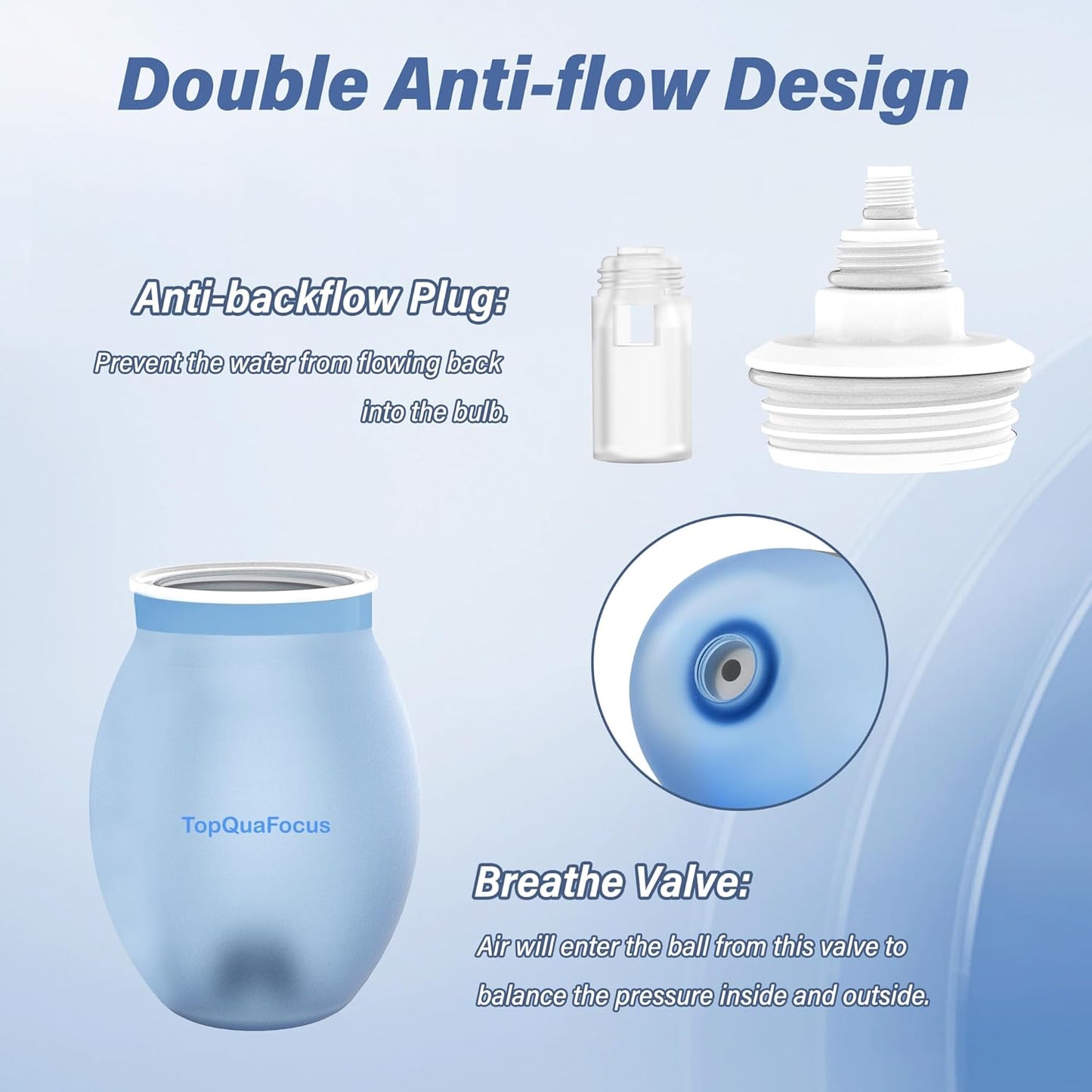 TopQuaFocus 14.5OZ Large Enema Bulb Kit Douche Bulb for Men Women Colon Cleaning Feminine Care Enemas -BPA and Phthalates Free Blue