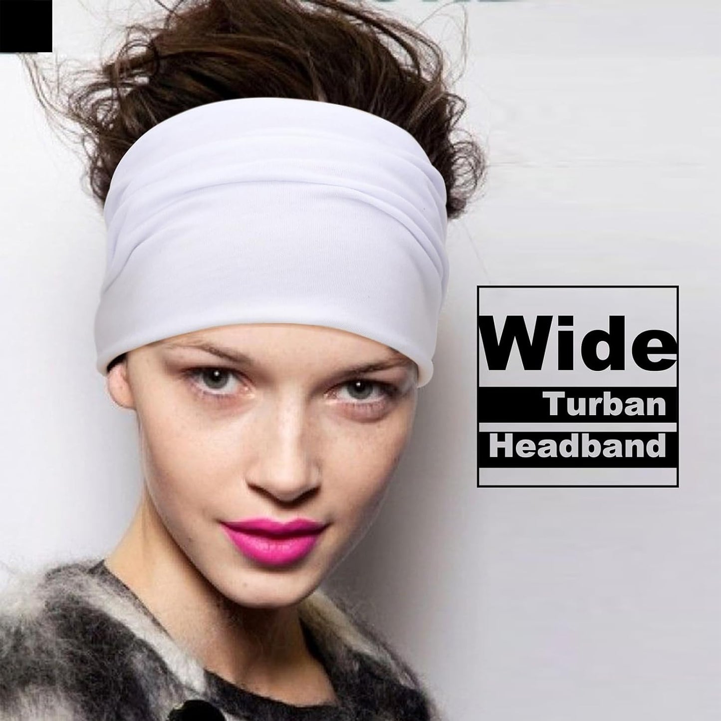 DRESHOW Wide Headbands for Women Elastic Turban Hair Bands Boho Head Bands for Women's Hair Non-Slip Yoga Workout Hairband Girls Accessories 4 Pack