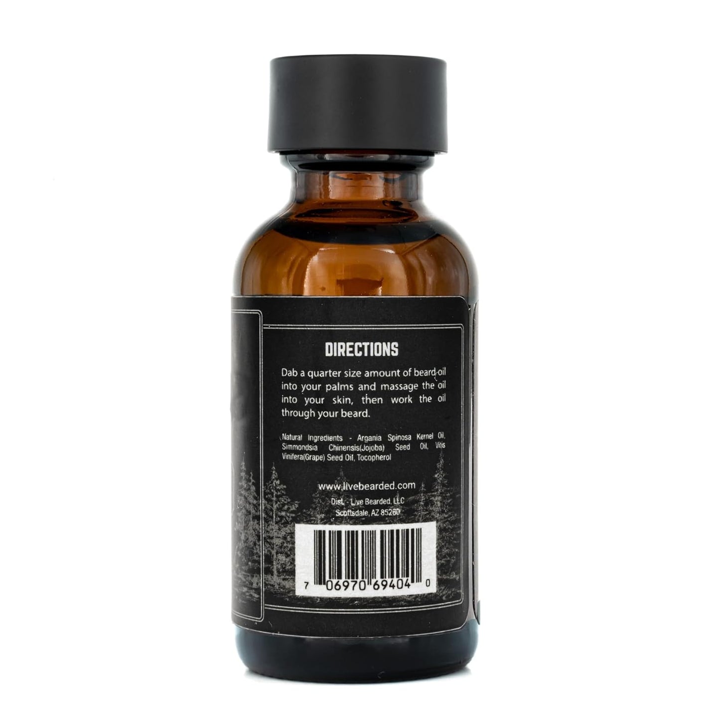 Live Bearded Beard Oil, 1 fl oz - Premium All-Natural Jojoba - Made in the USA - Hair and Skin Care for Men with Dry, Flaky Patches | Canyon Scent - Juniper, Cypress, Fir Needle