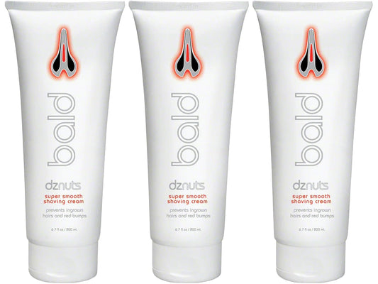 dznuts - Bald Super Smooth Shaving Cream - Prevents Razor Burns, Ingrown Hairs, Cooled and Moisturized Skin - 6.7 fl. oz, 3 Pack