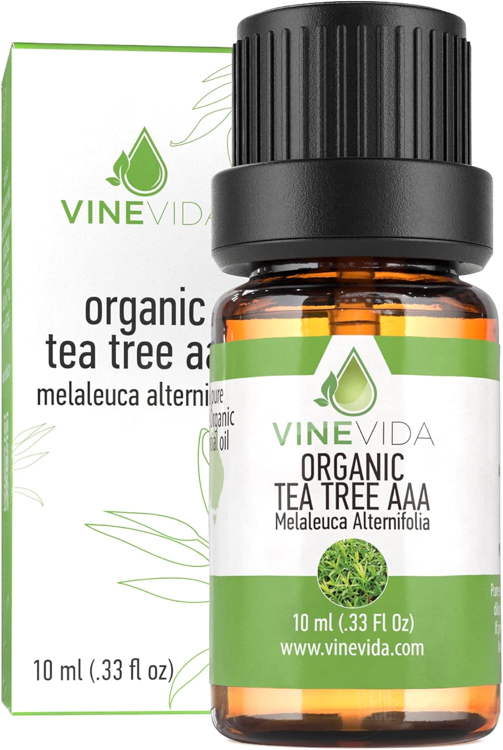 VINEVIDA Organic Tea Tree Essential Oil 10 mL - Undiluted Candle Scent DIY Scents for Candlemaking Soap Making,4OZV-OBP-ORG-TEA-10ML