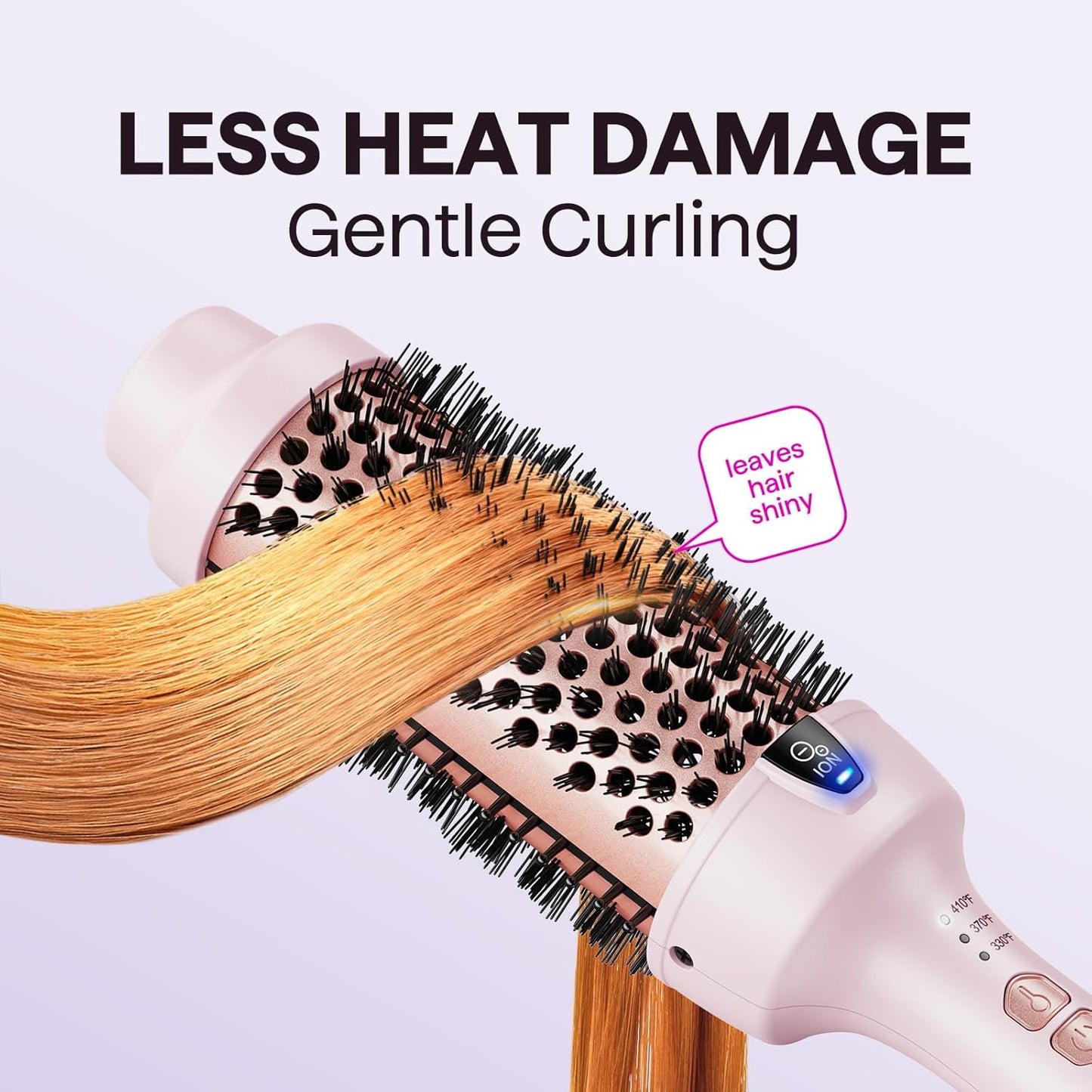 Wavytalk Thermal Brush, Blowout Express 1.7 Inch Blowout Brush, Negative Ion Technology for Creating Smooth Relax Blowouts, Give The Hair Body and Shine, Millennial Pink