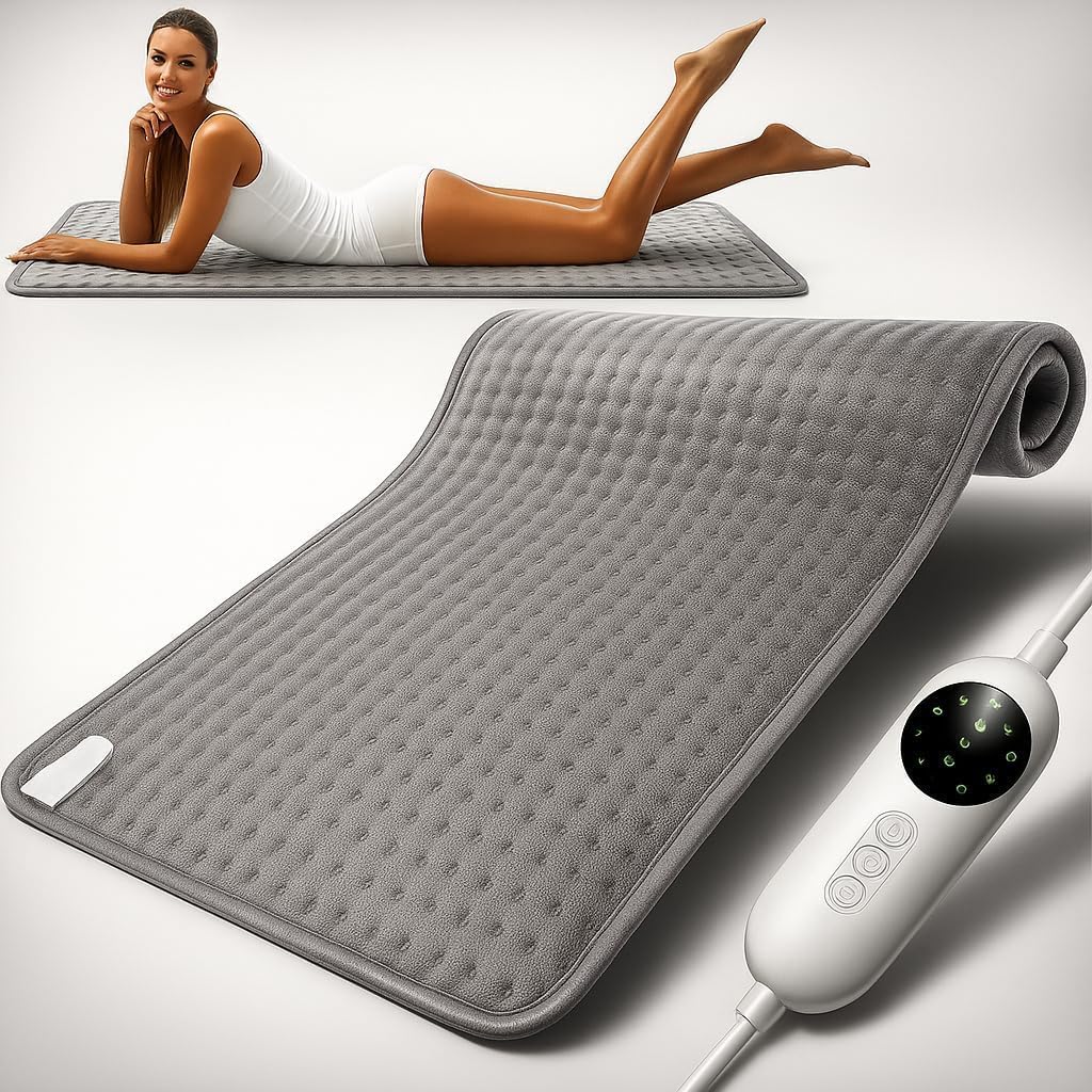 Eletric Heating Pad for Back Pain Relief & Period Cramps,16x30 Large Heating Pad for Back,Neck,Shoulder,Legs -10 Heat Settings & 3 Timer Options,Moist Heat Options, Gifts for Women Men