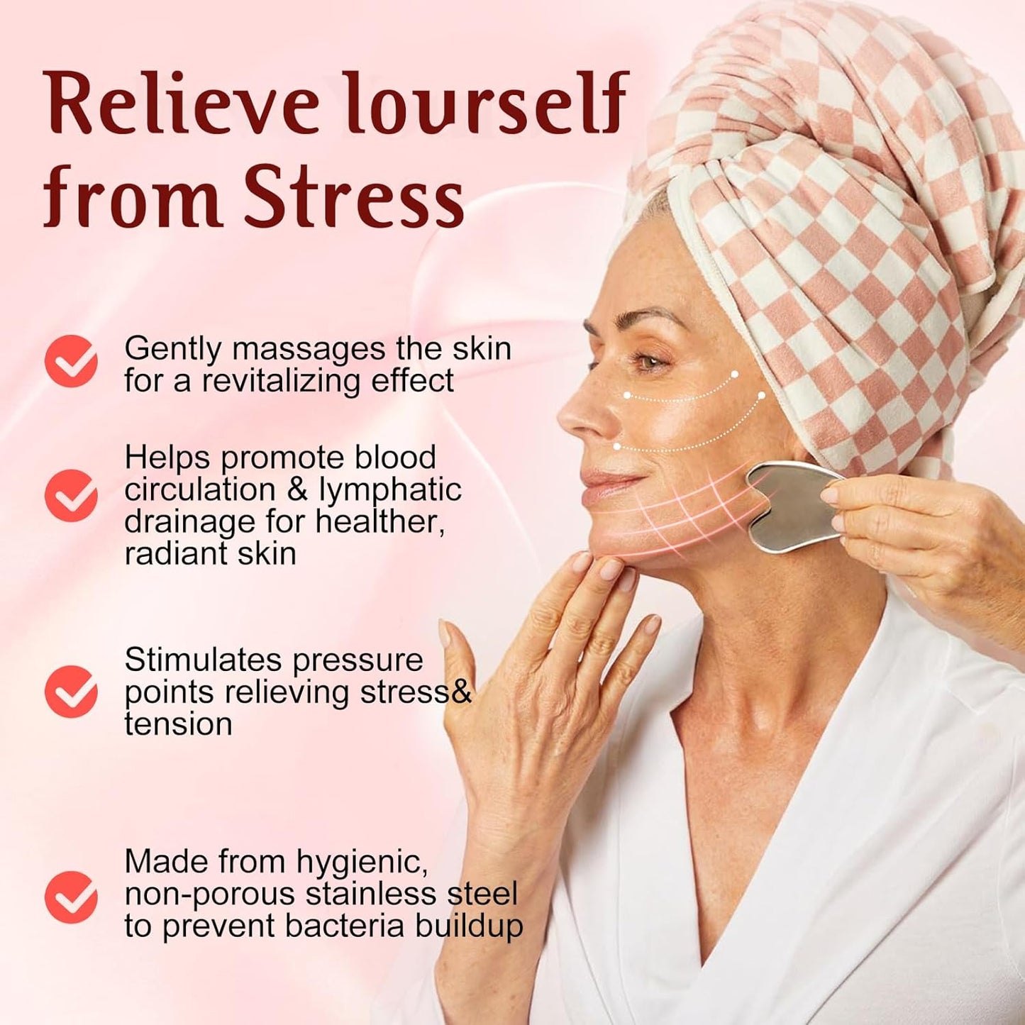 Gua Sha Facial Tools and Face Roller Set, Stainless Steel Facial Sculpting Eyes Roller Guasha for Face, Chin & Jawline Sculpting,Skin Care (Stainless Steel)