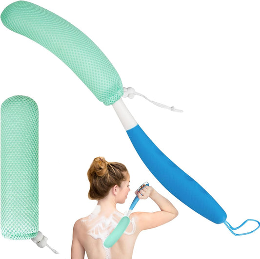 Long Handled Shower Brush, Non-Slip Long Handle Bath Brush, Back Body Brush Gentle Exfoliating and Lather Well Deep Cleansing Long-Lasting for Body