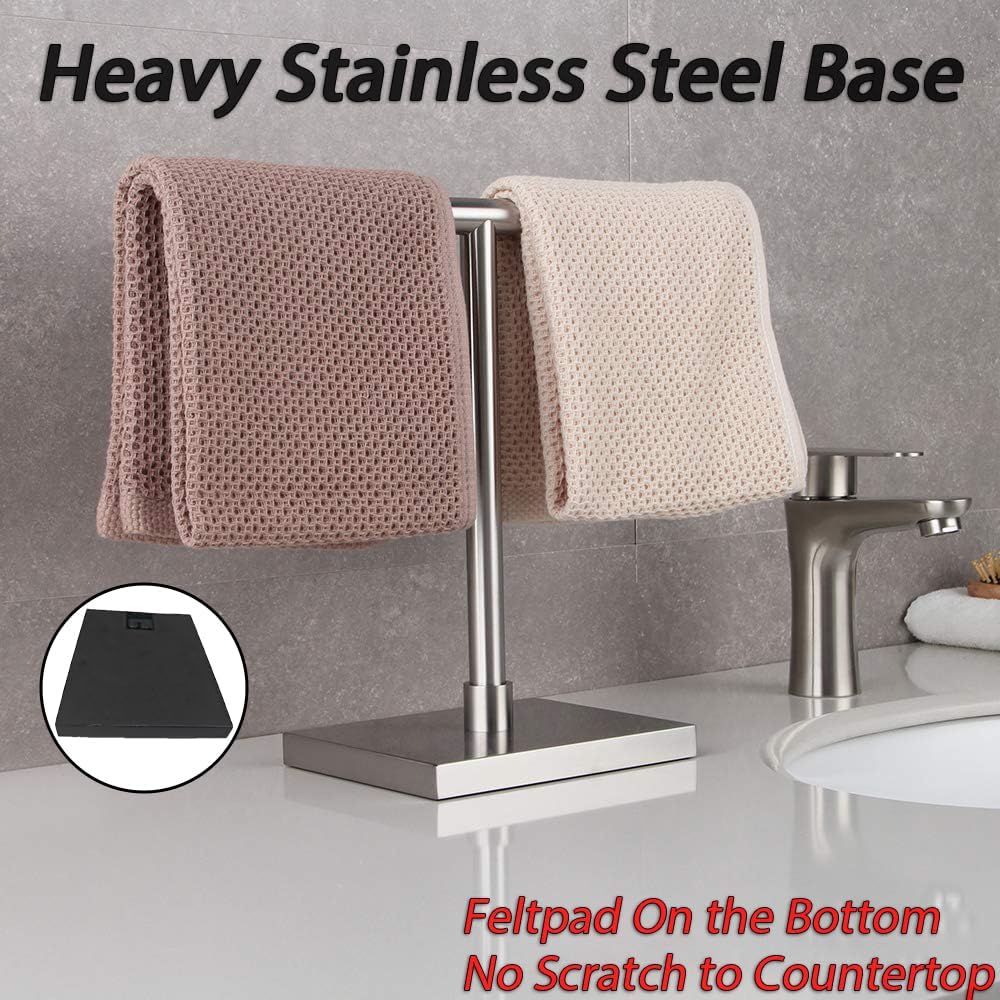 Hand Towel Holder Stand Modern Tree Rack Free Standing for Countertop, SUS 304 Stainless Steel Brushed Finished DZY011-LS